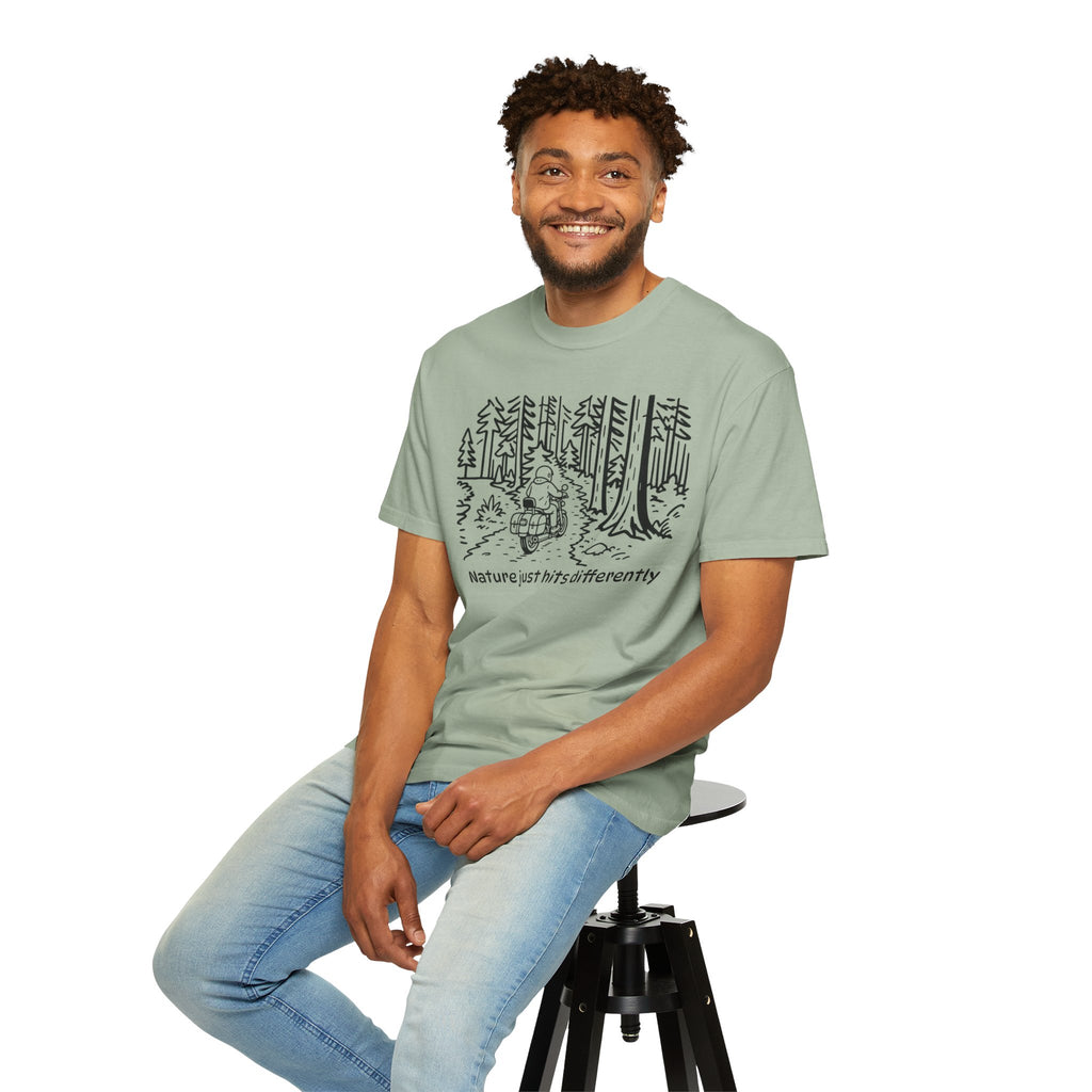 Nature Just Hits Differently - Motorcycle Male Graphic Tee