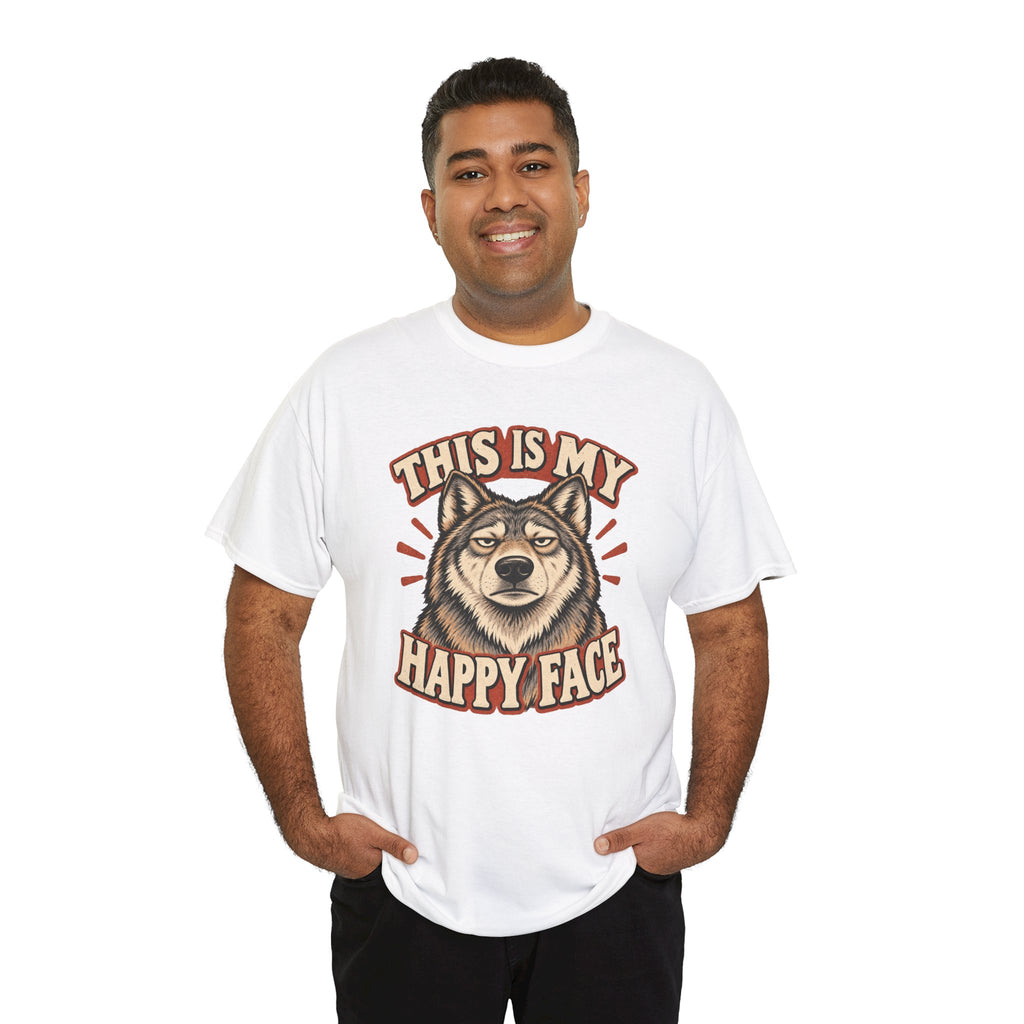 “This Is My Happy Face” Wolf Graphic Tee