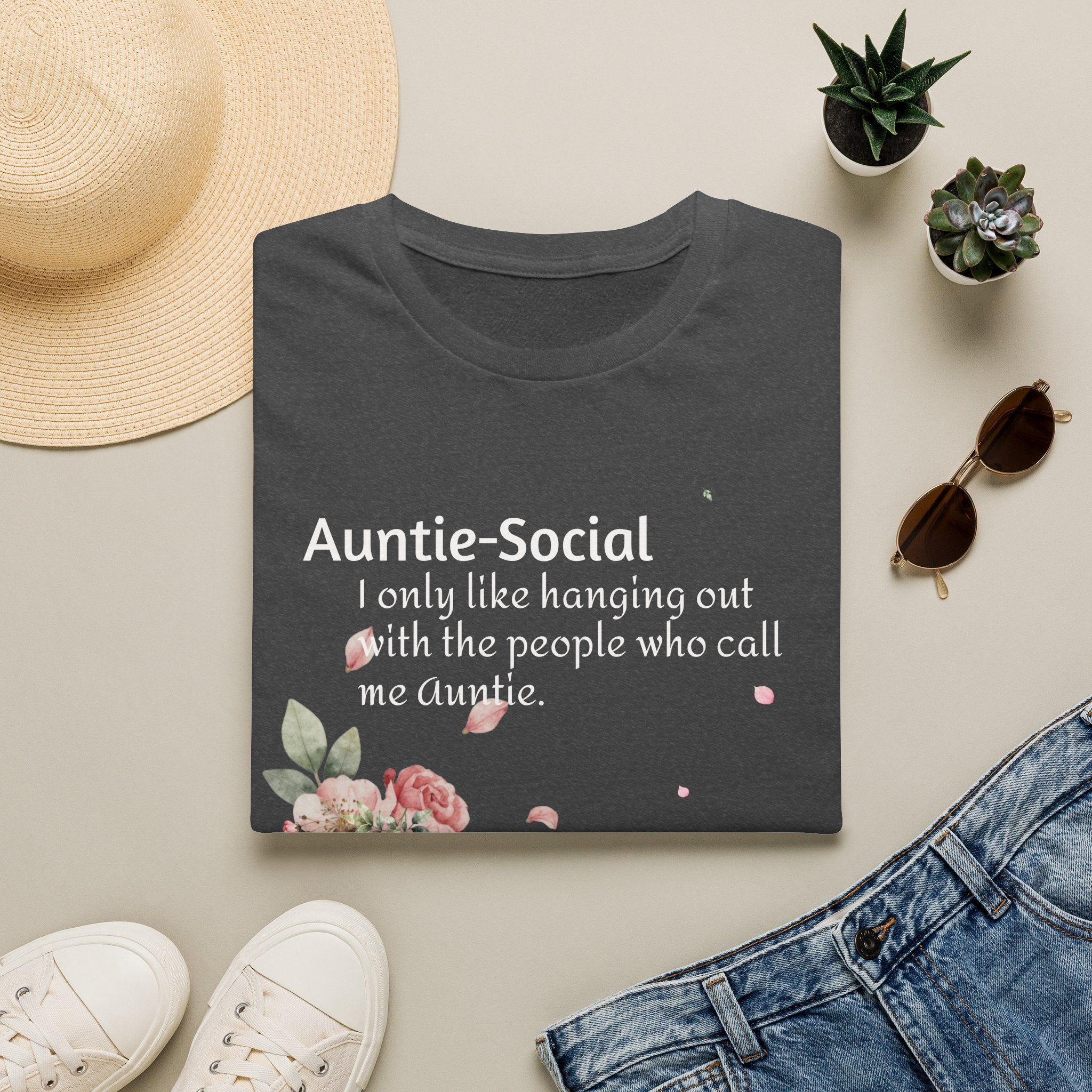 Auntie-Social Floral Tee