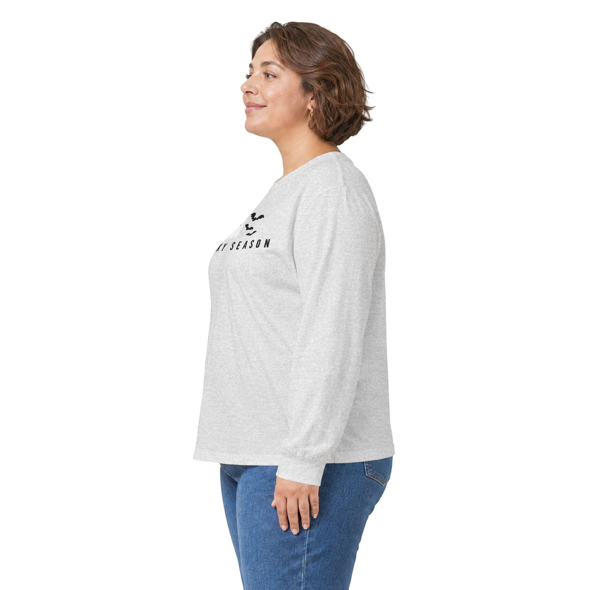 Spooky Season Ghost & Bats Halloween Long Sleeve Shirt