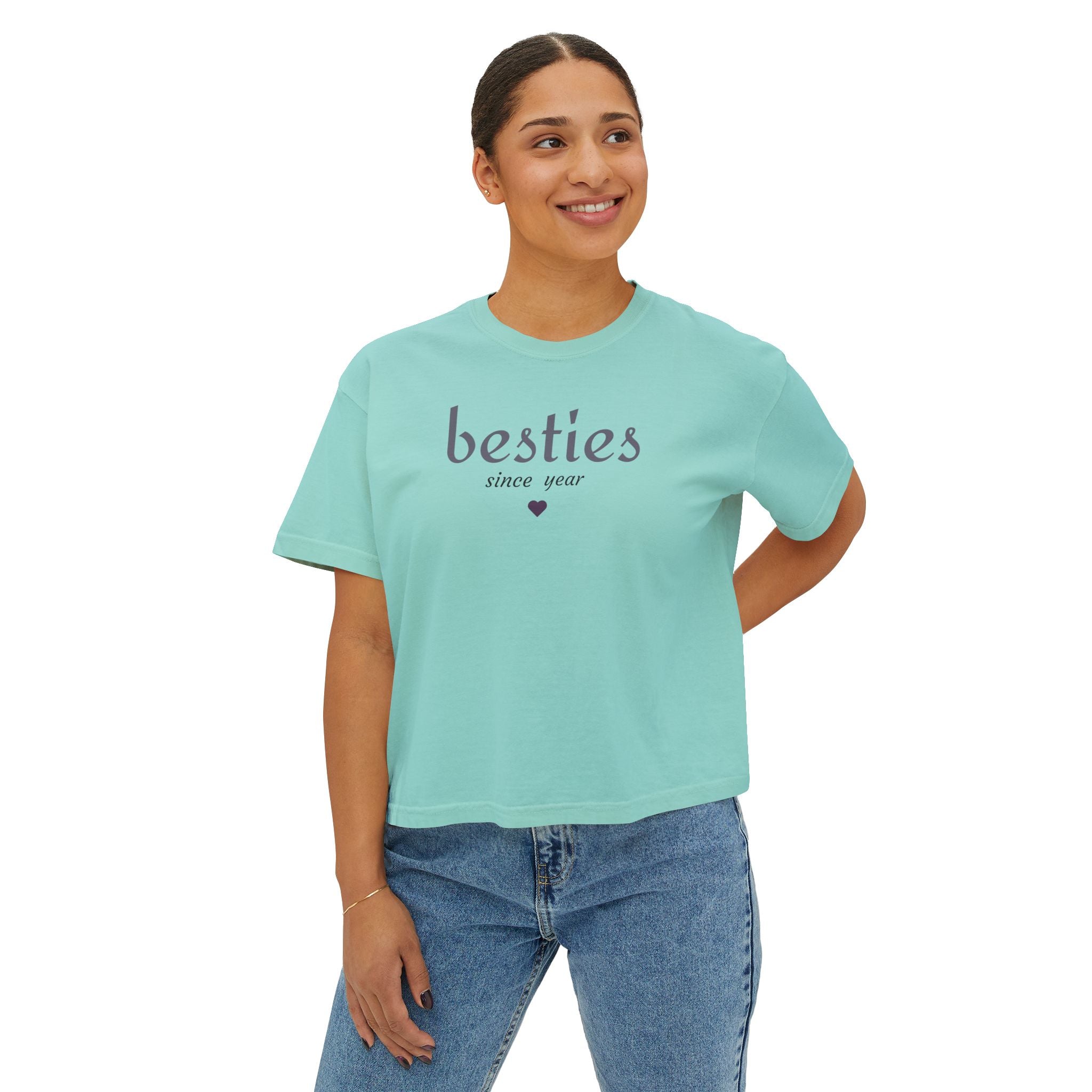 Besties Since <year> - Boxy Women's Crop Tee