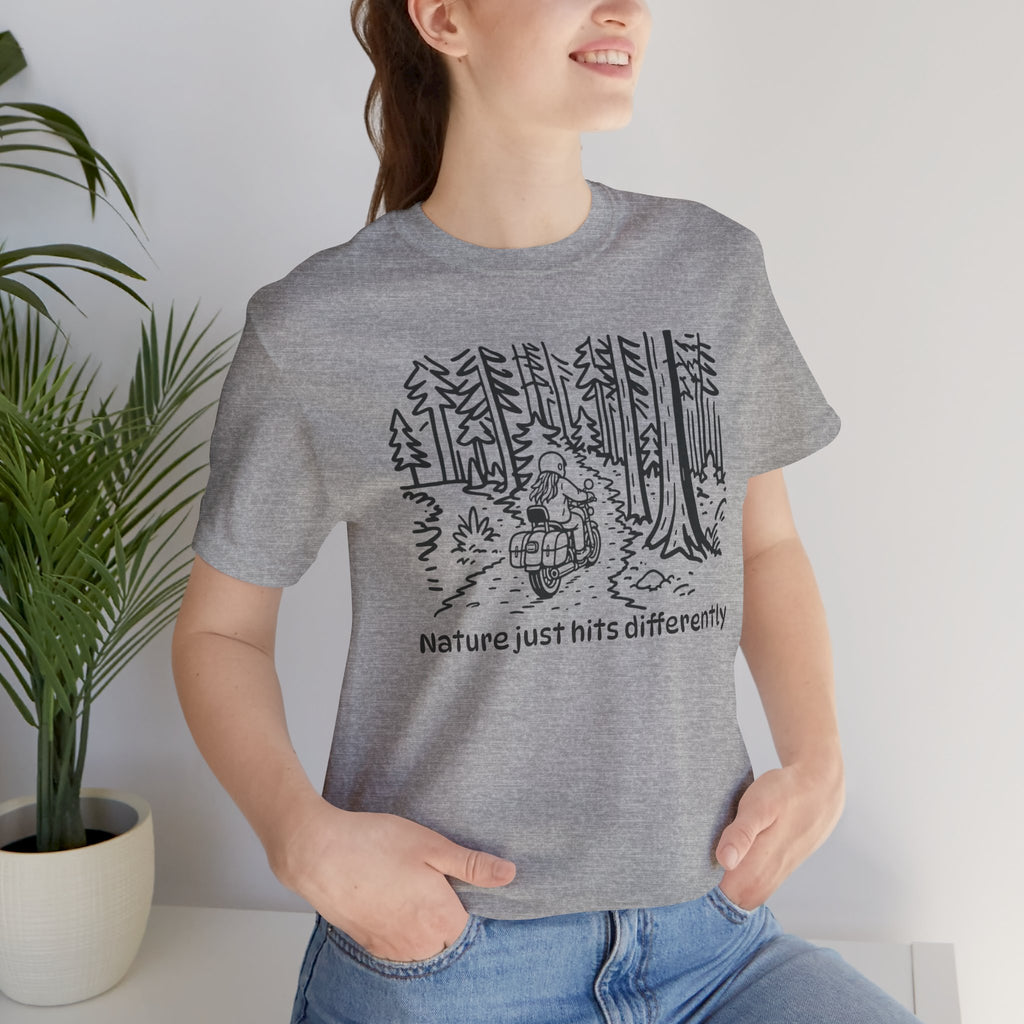 Nature Just Hits Differently - Motorcycle Female Graphic Tee