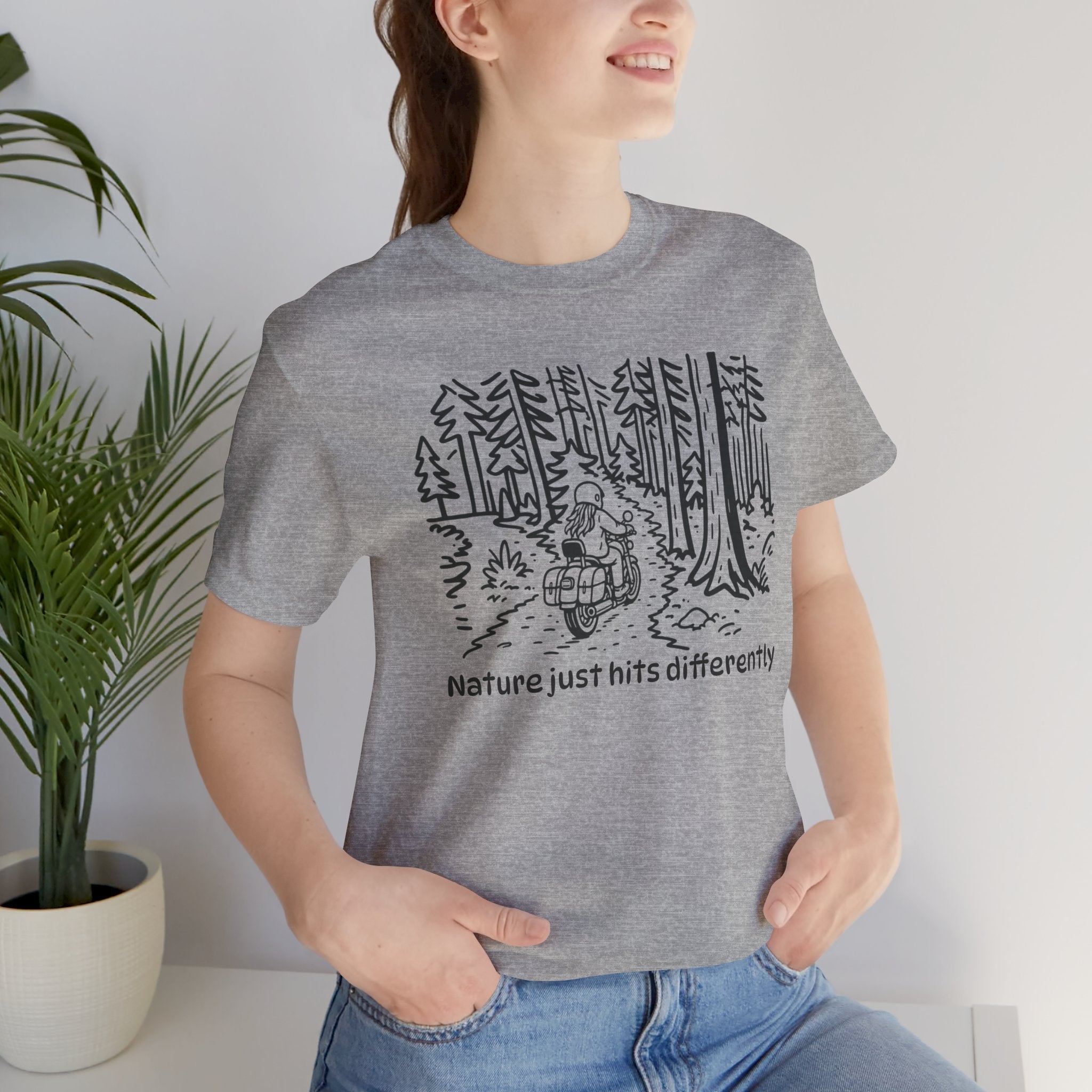 Nature Just Hits Differently - Motorcycle Female Graphic Tee