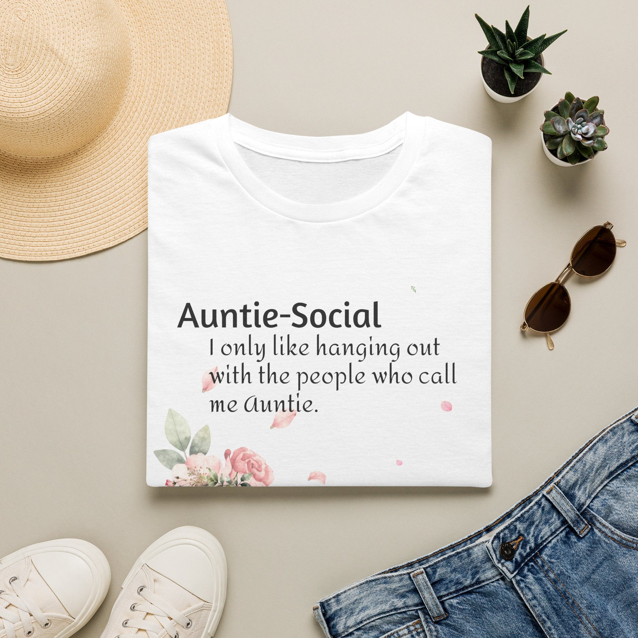 Auntie-Social Floral Tee