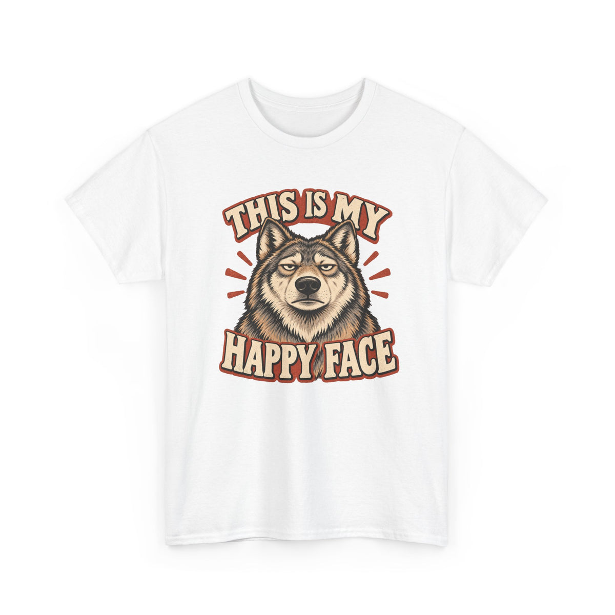 “This Is My Happy Face” Wolf Graphic Tee