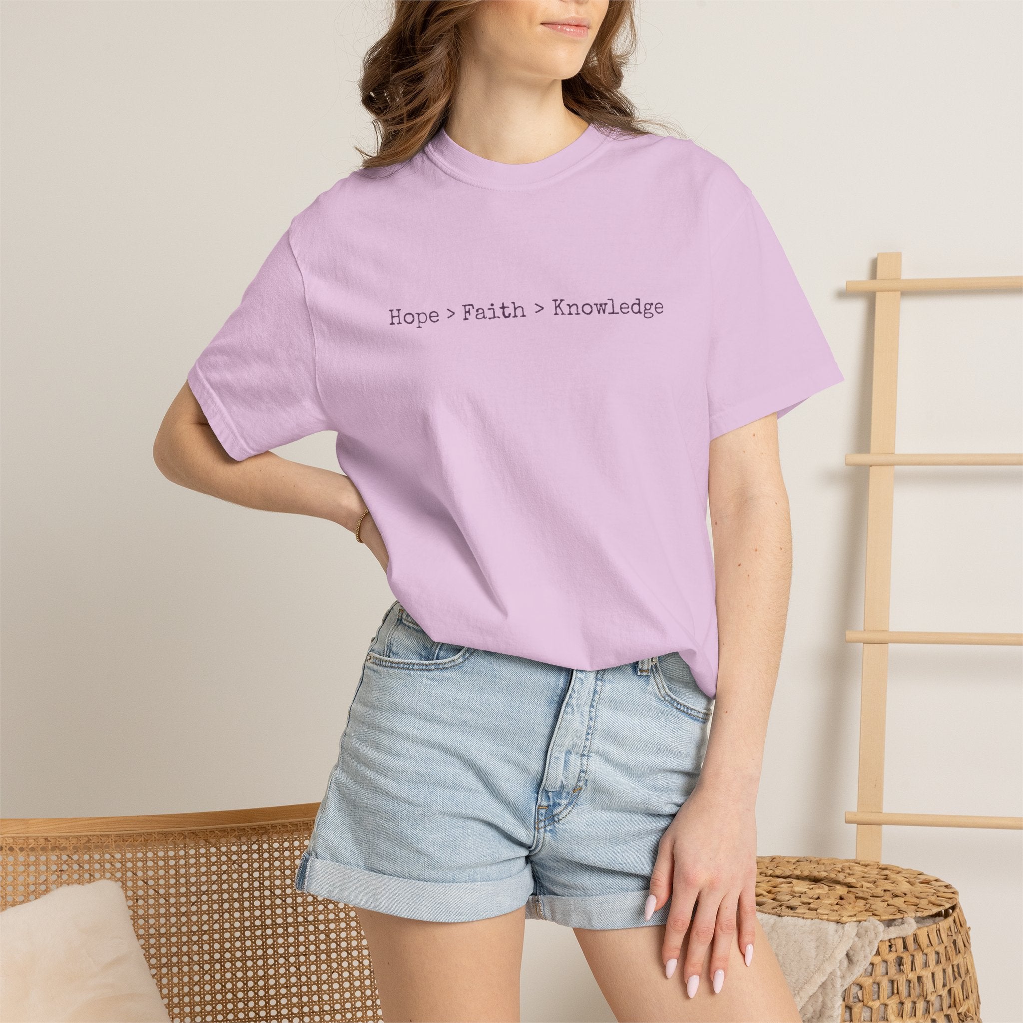 Hope • Faith • Knowledge Minimalist White T-Shirt