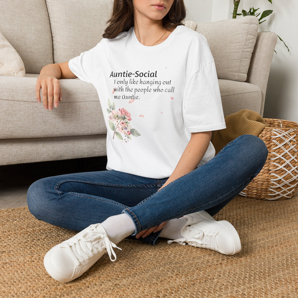 Auntie-Social Floral Tee