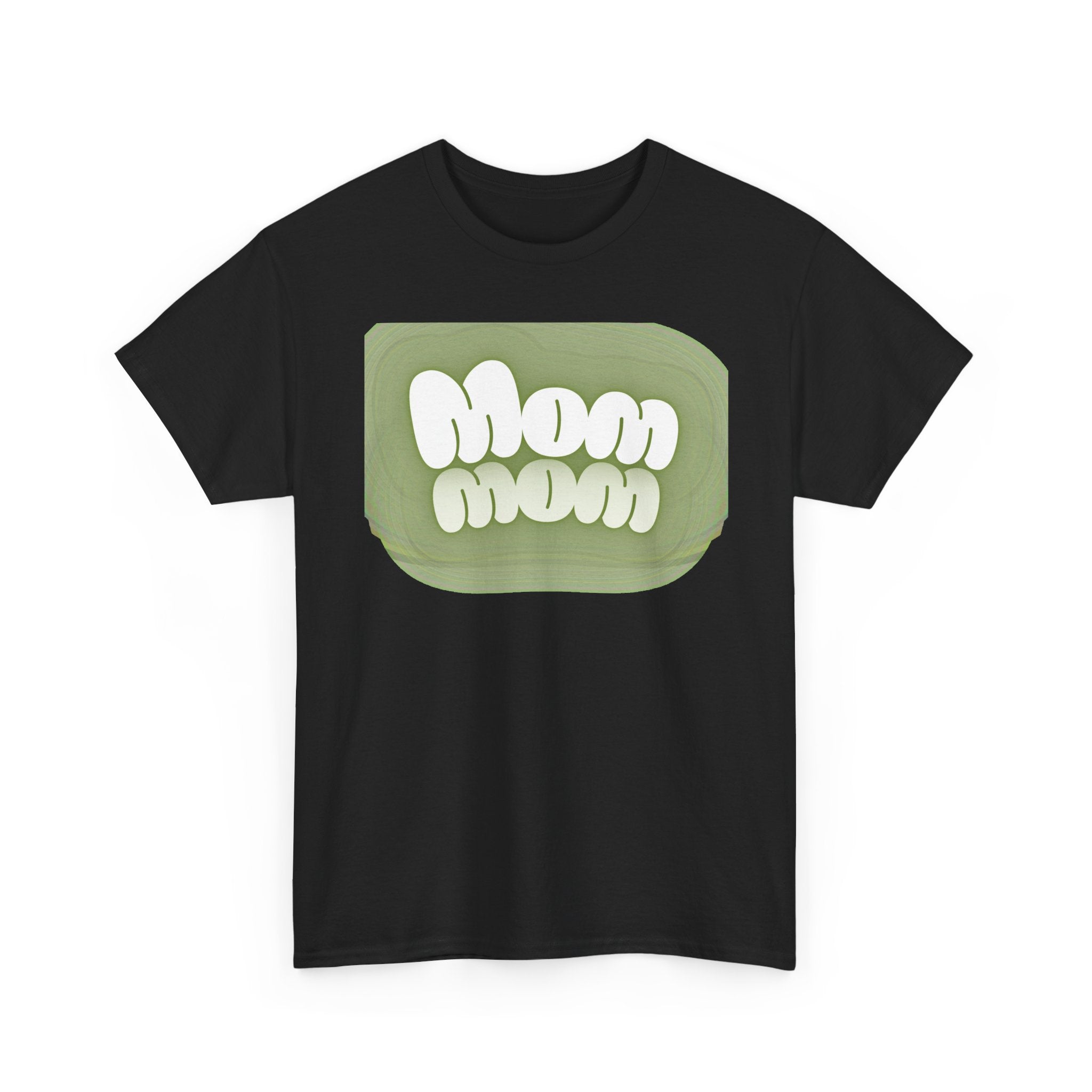 Retro Bubble Text Mom Tee - Green
