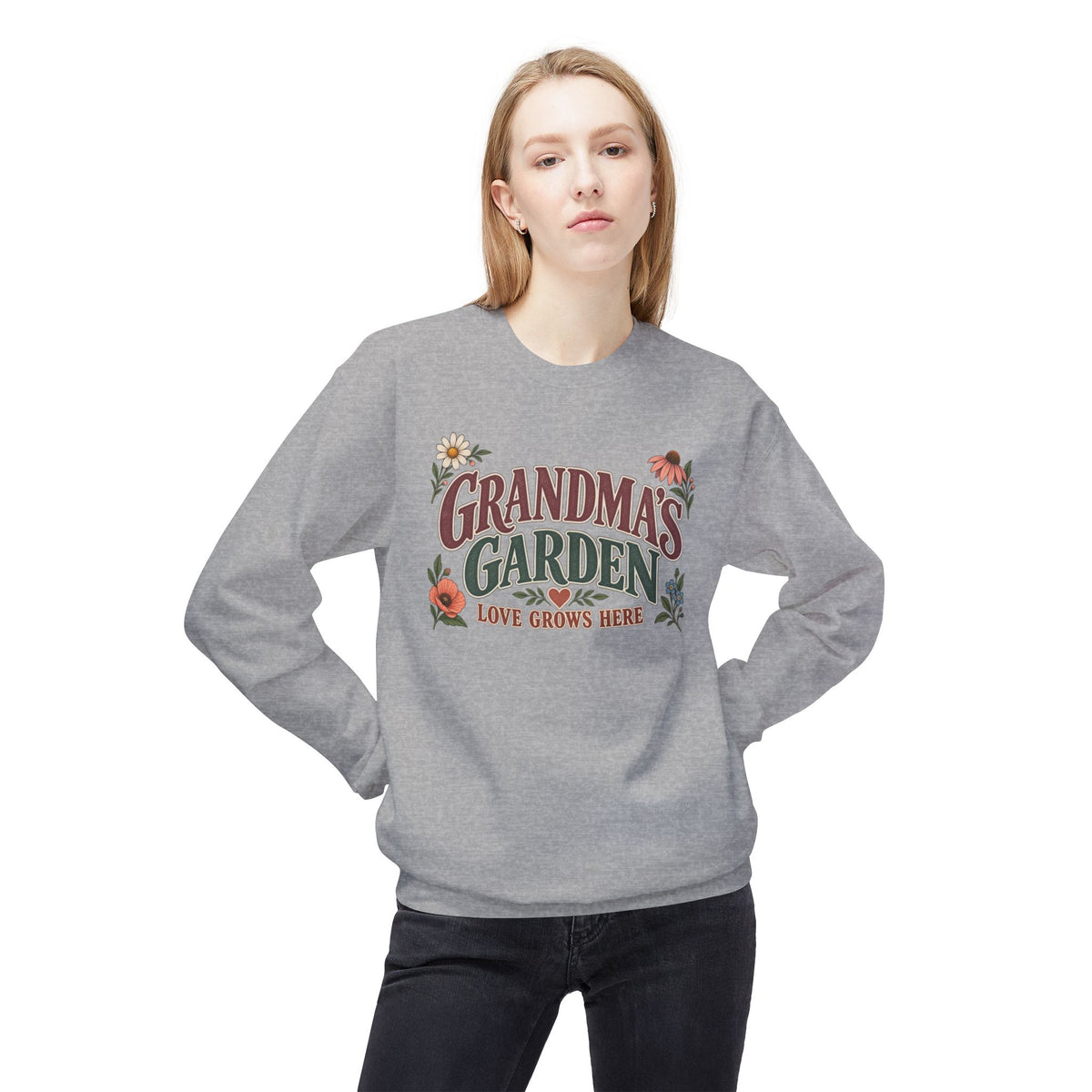 Grandma's Garden 'Love Grows Here' Floral Crewneck