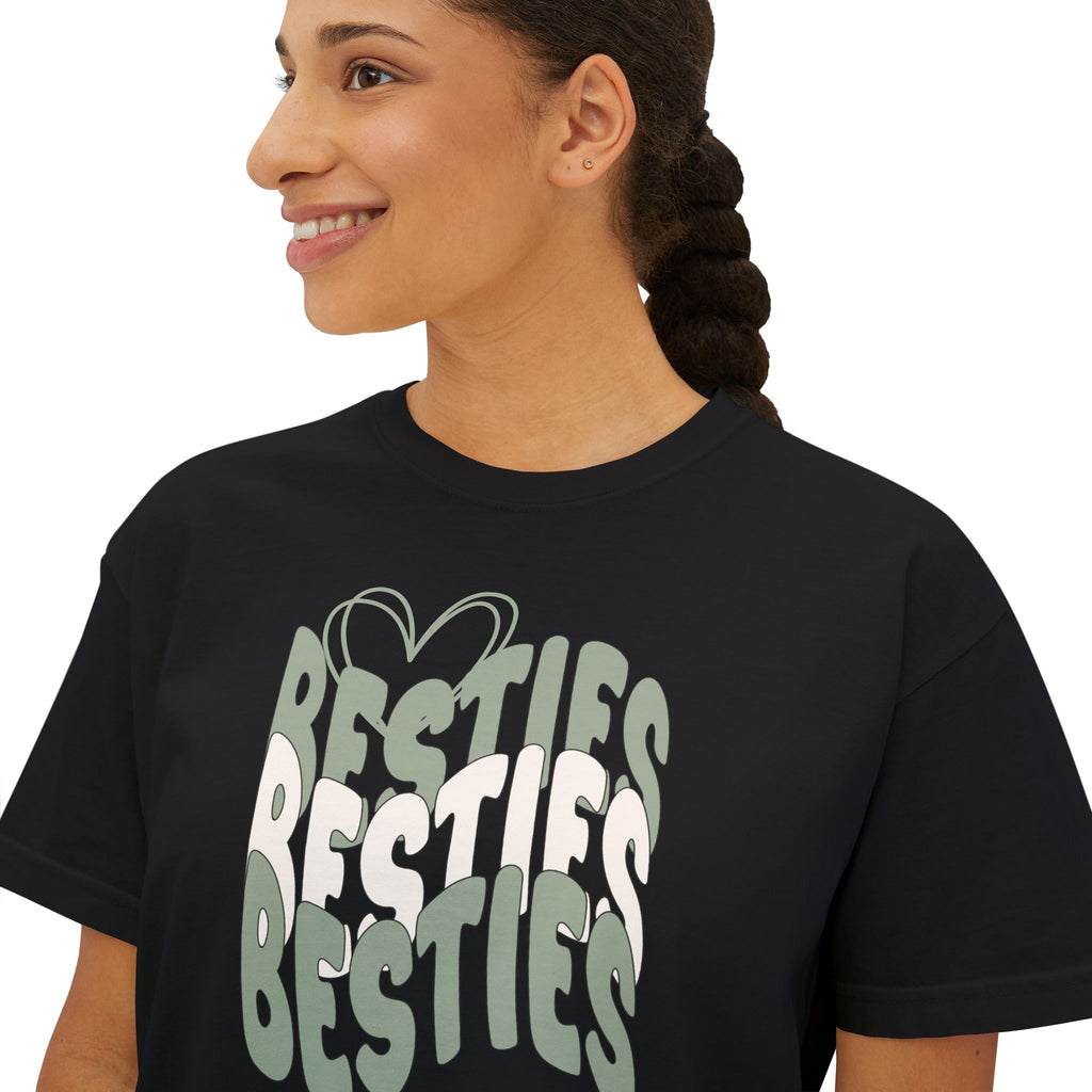 Besties Retro Boxy Tee — Sage Letters