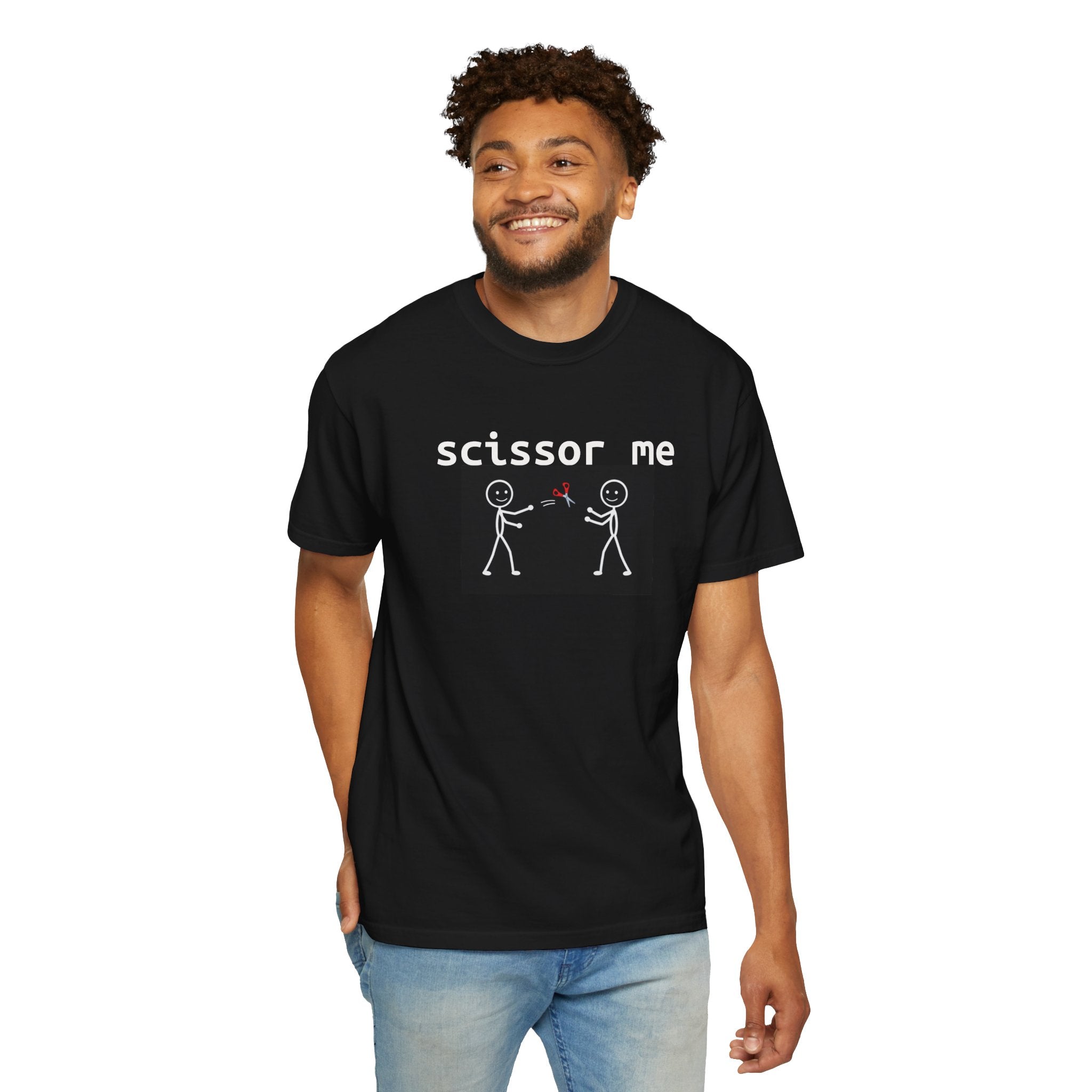 Scissor Me T-Shirt — Funny Stick Figure Adult Tee