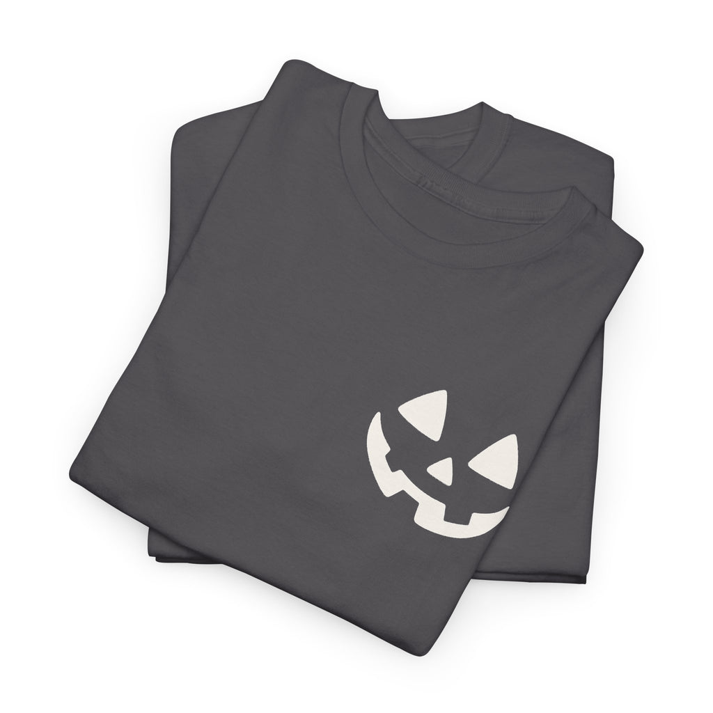 Jack-o'-Lantern Pocket Tee — Halloween Pumpkin Face T-Shirt