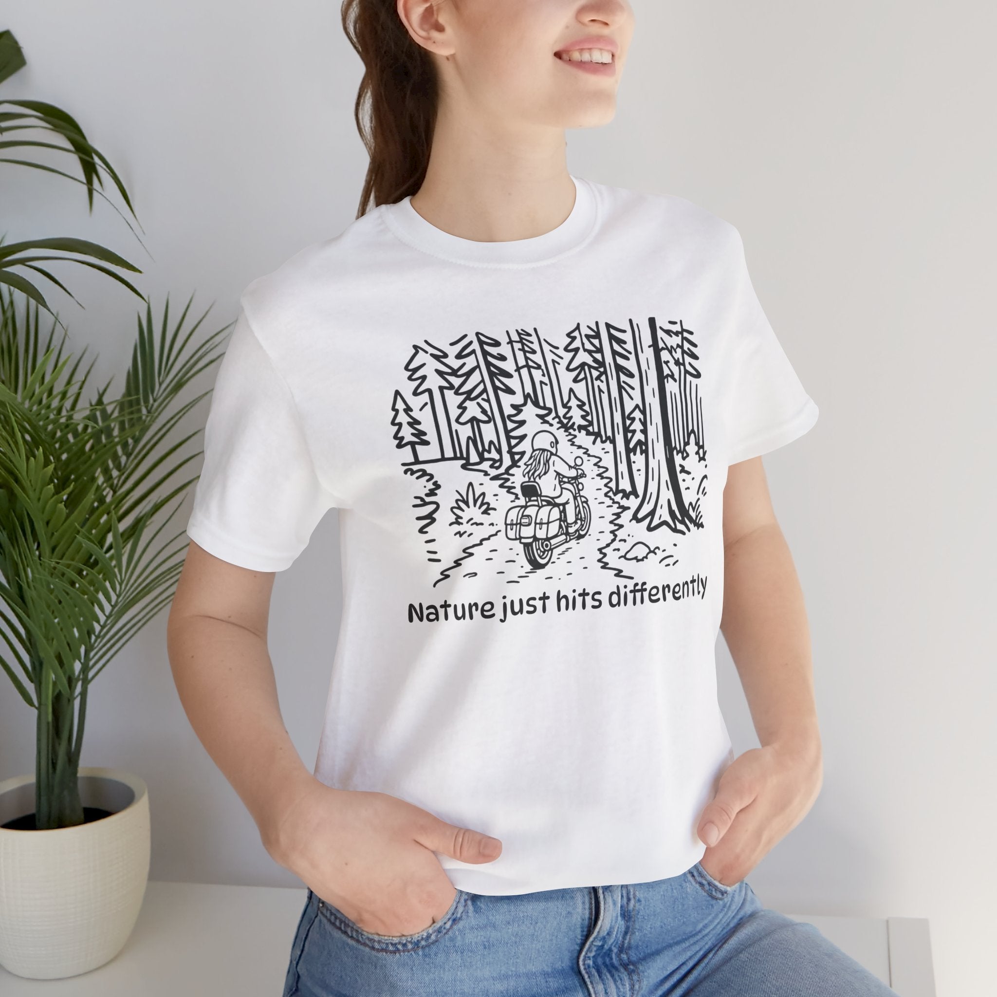 Nature Just Hits Differently - Motorcycle Female Graphic Tee