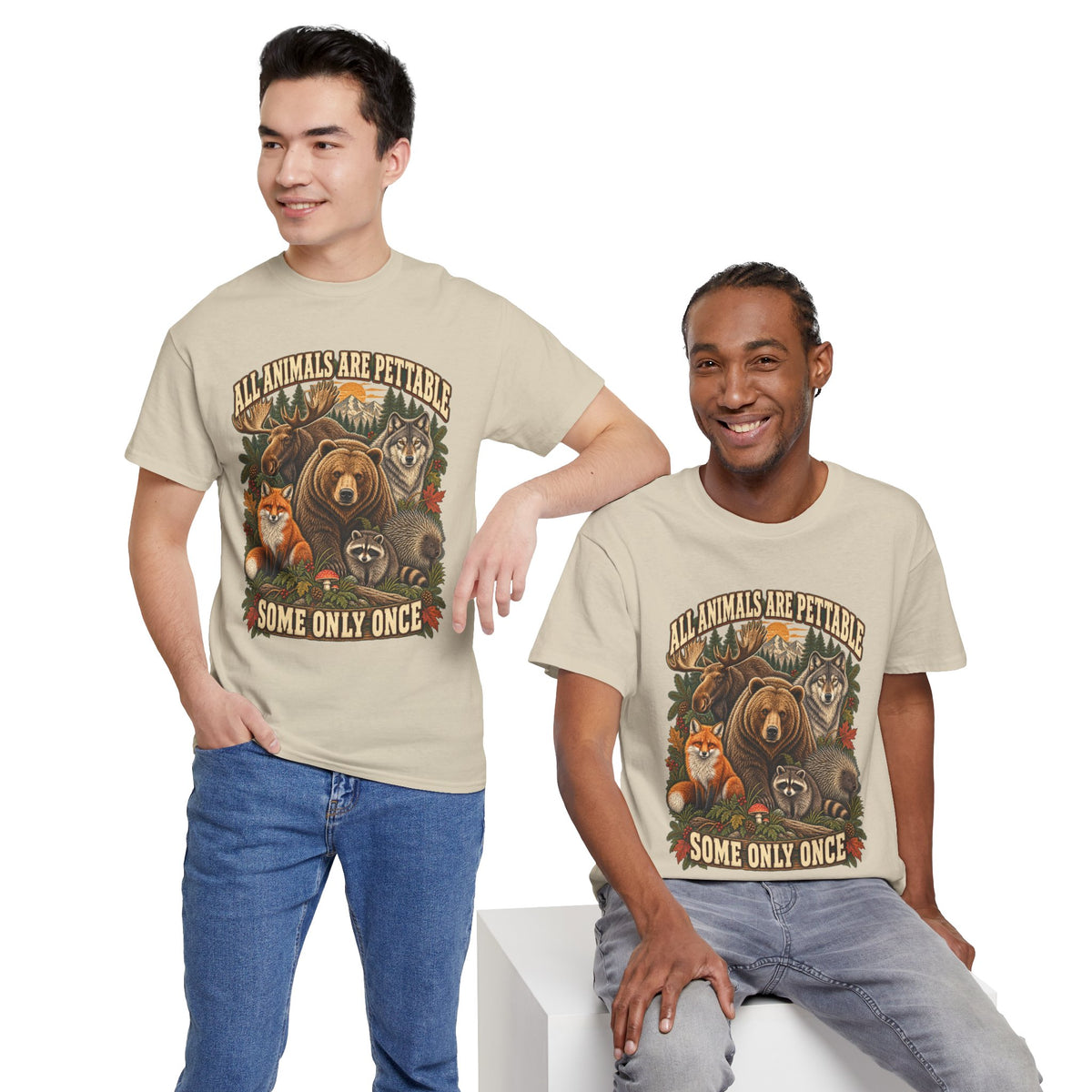 "All Animals Are Pettable, Some Only Once" Graphic Tee