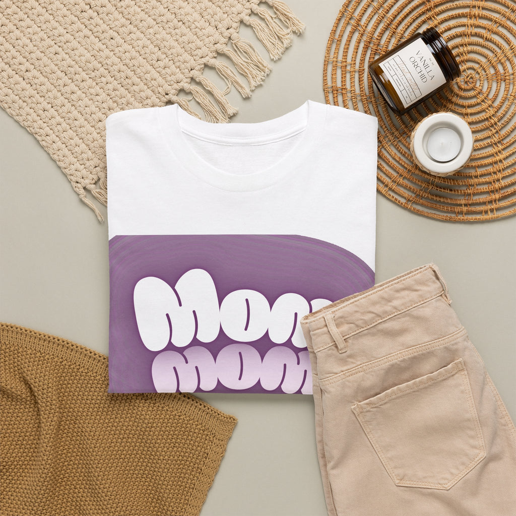 Retro Bubble Text Mom Tee - Lavender