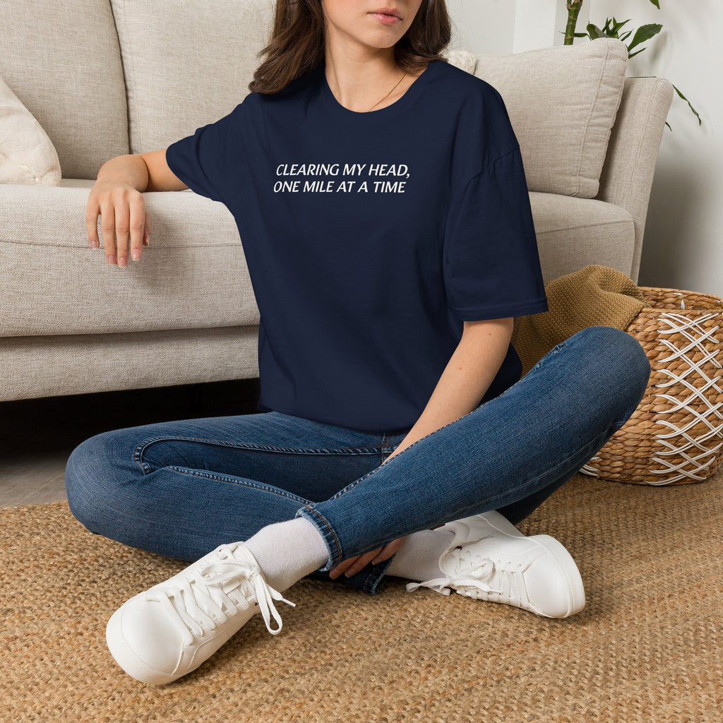 "Clearing My Head, One Mile at a Time" Minimalist Fitness Tee