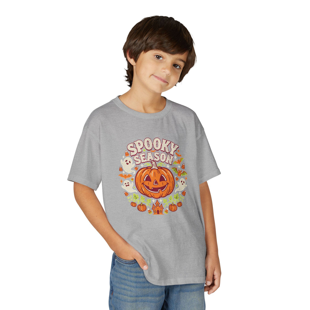 'Spooky Season' Big Pumpkin Halloween Kids Tee
