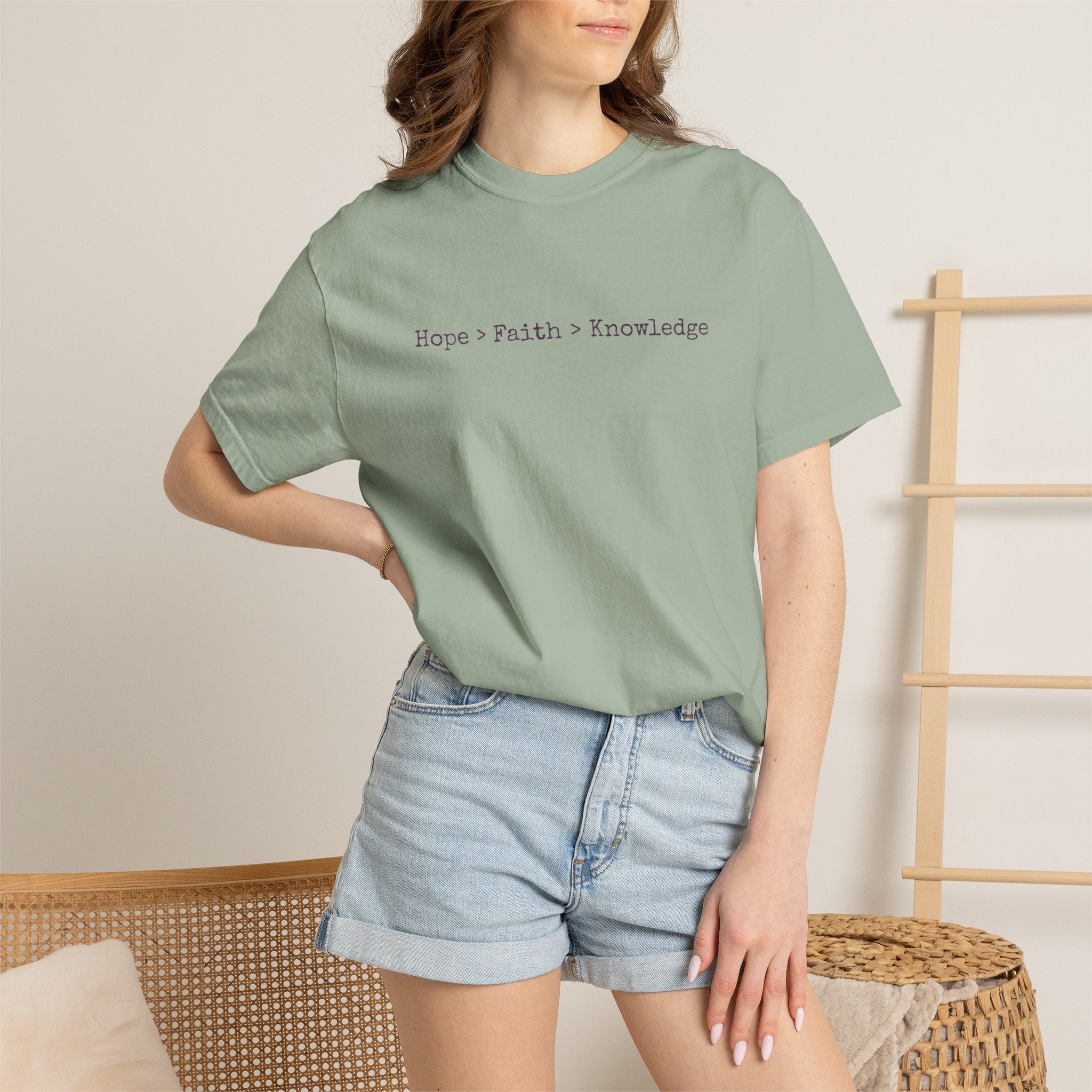 Hope • Faith • Knowledge Minimalist White T-Shirt