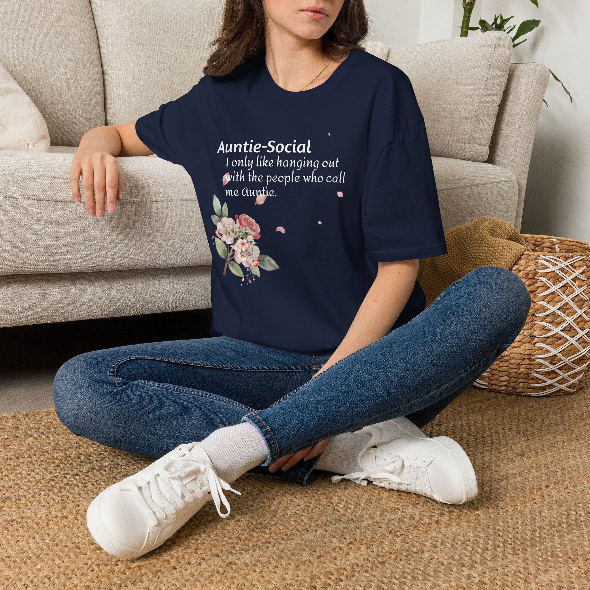 Auntie-Social Floral Tee