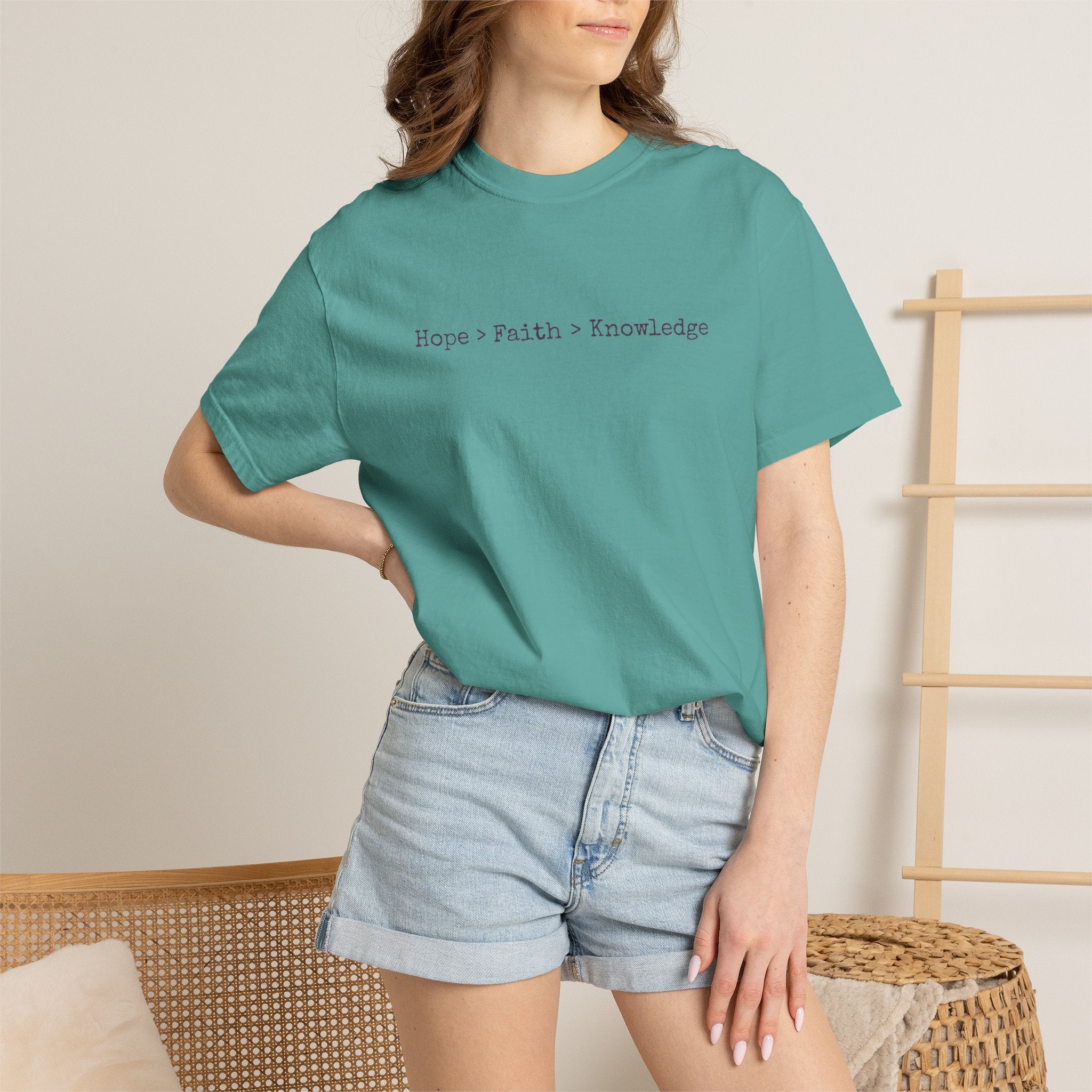 Hope • Faith • Knowledge Minimalist White T-Shirt