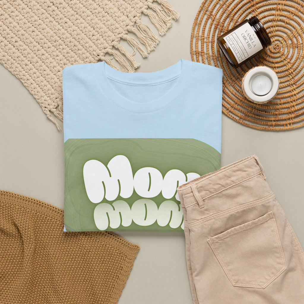Retro Bubble Text Mom Tee - Green