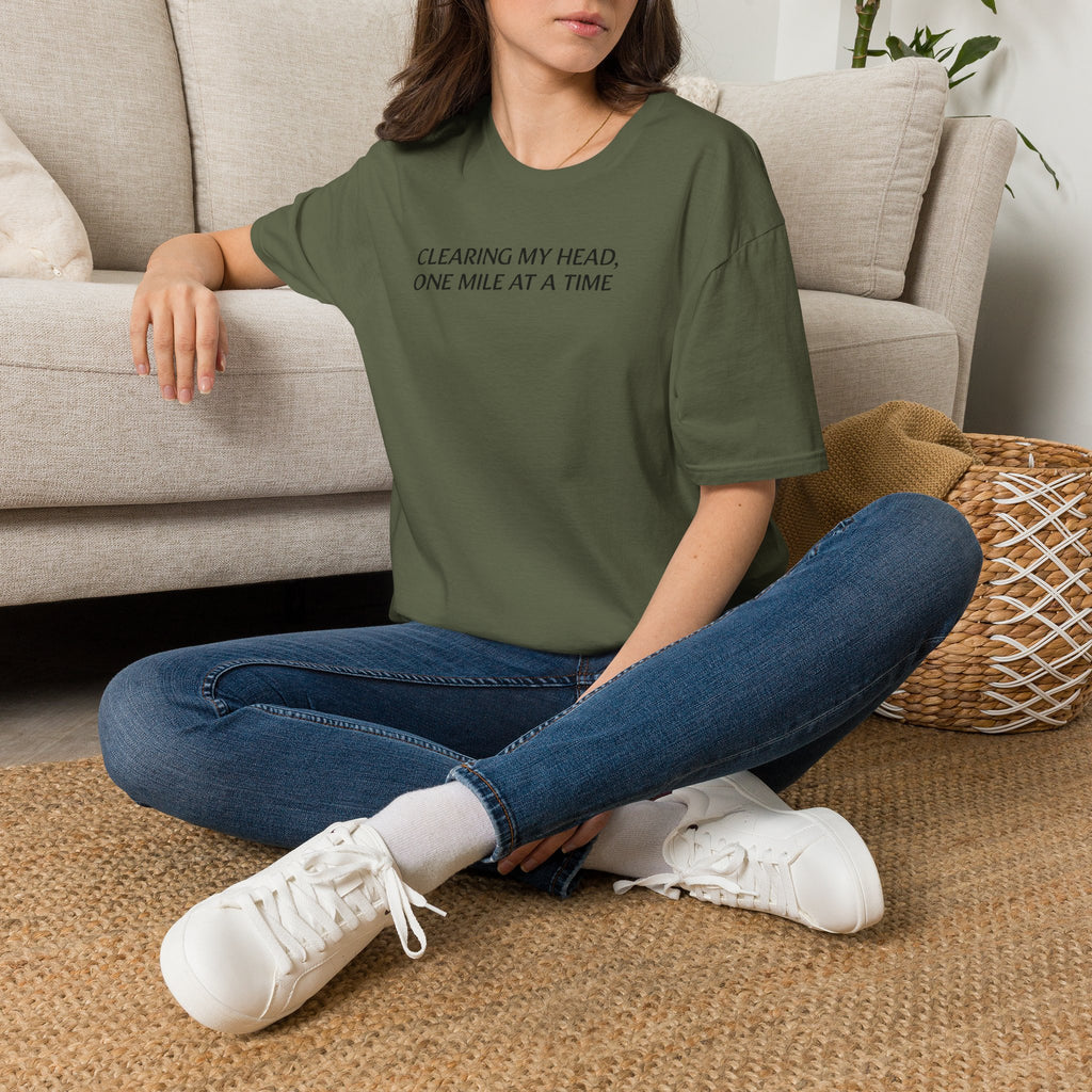 "Clearing My Head, One Mile at a Time" Minimalist Fitness Tee