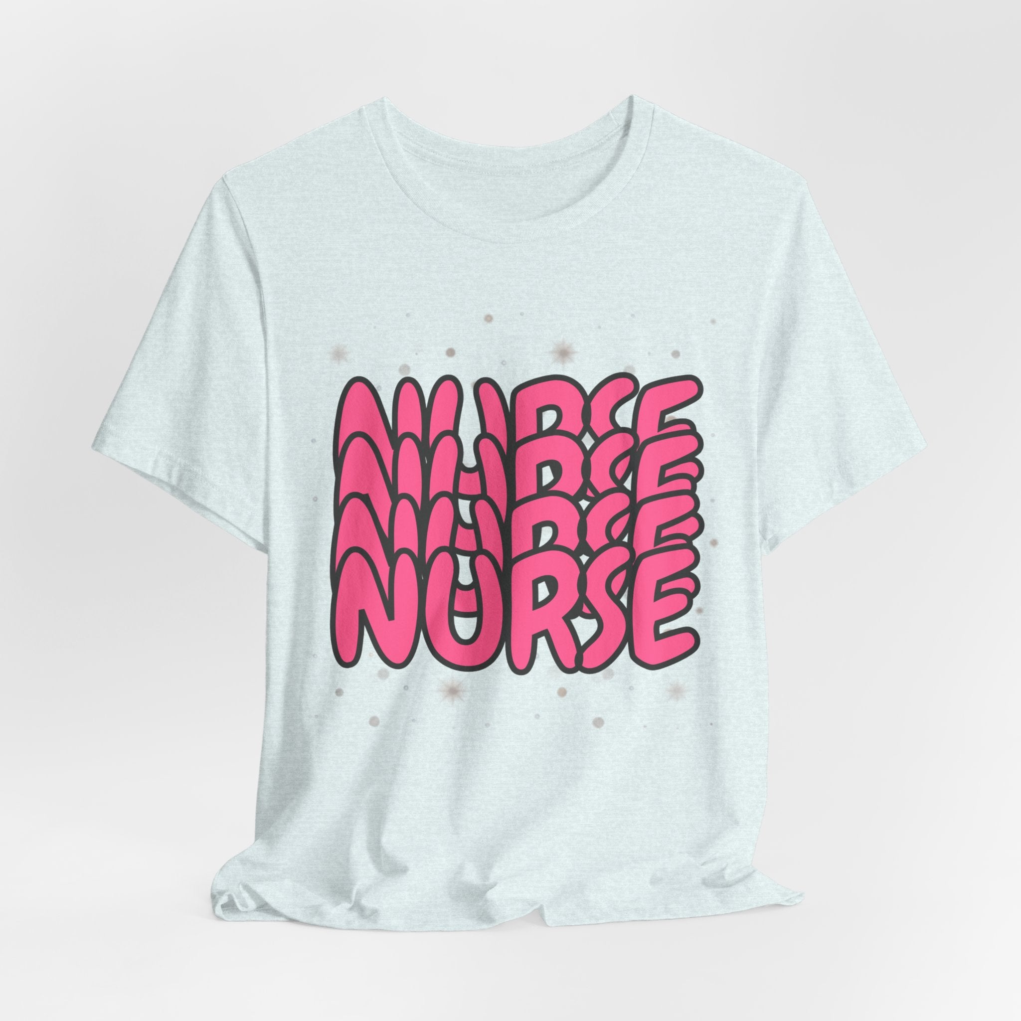 Nurse Retro Bubble Text Tee — Pink "NURSE" Graphic T‑Shirt