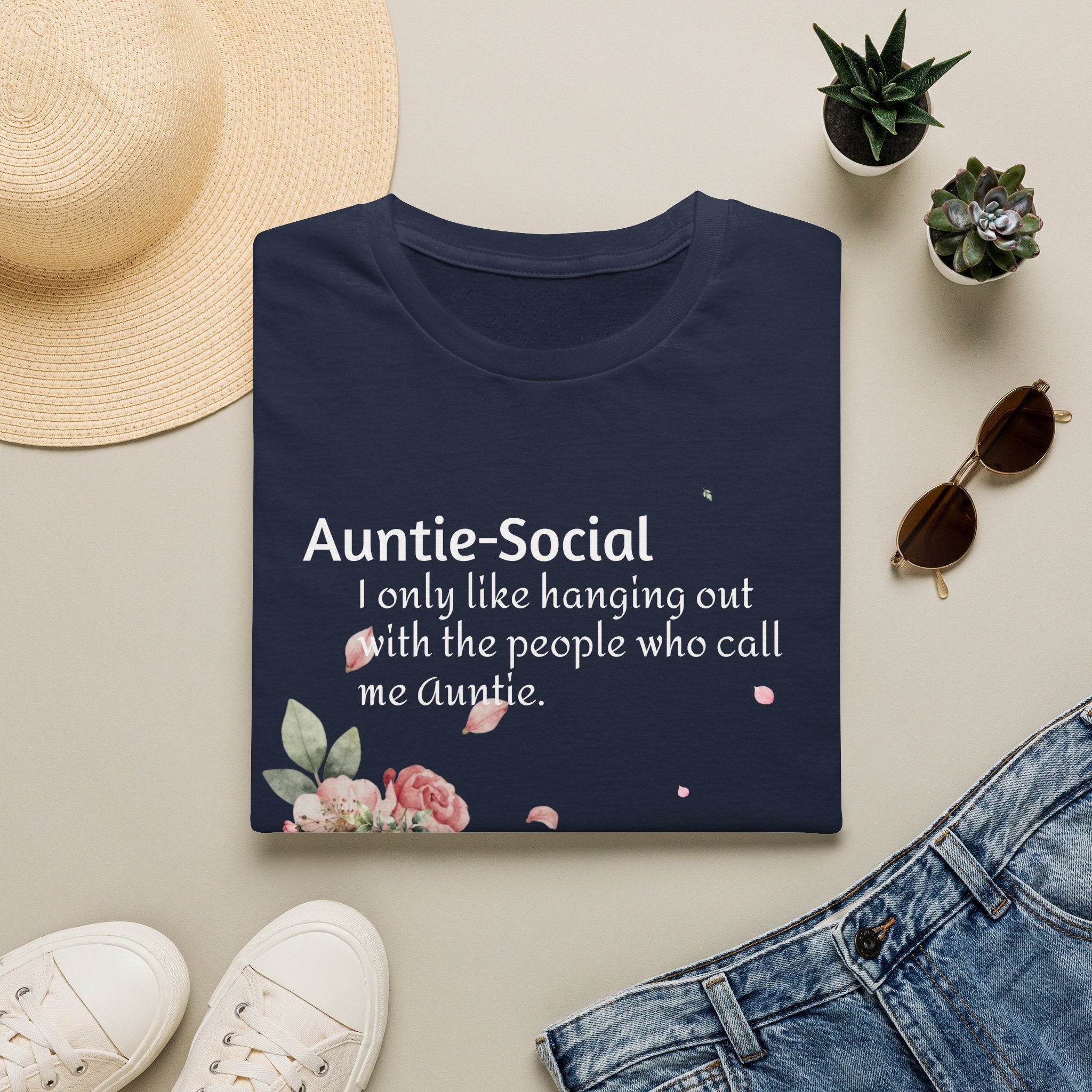 Auntie-Social Floral Tee