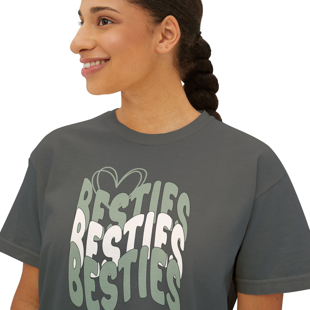 Besties Retro Boxy Tee — Sage Letters