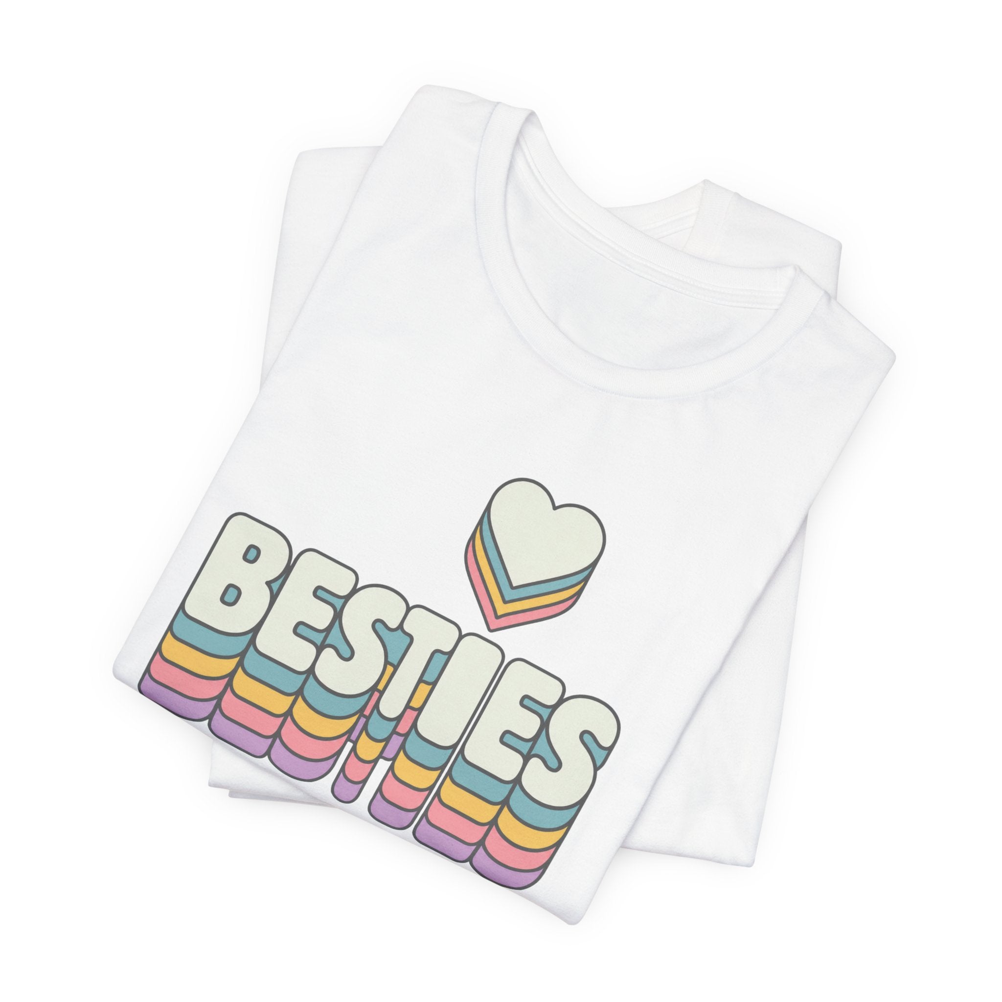 'BESTIES' Heart Graphic Friendship Tee
