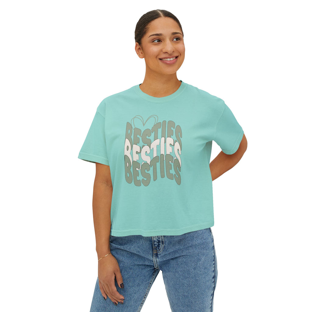 Besties Retro Boxy Tee — Sage Letters