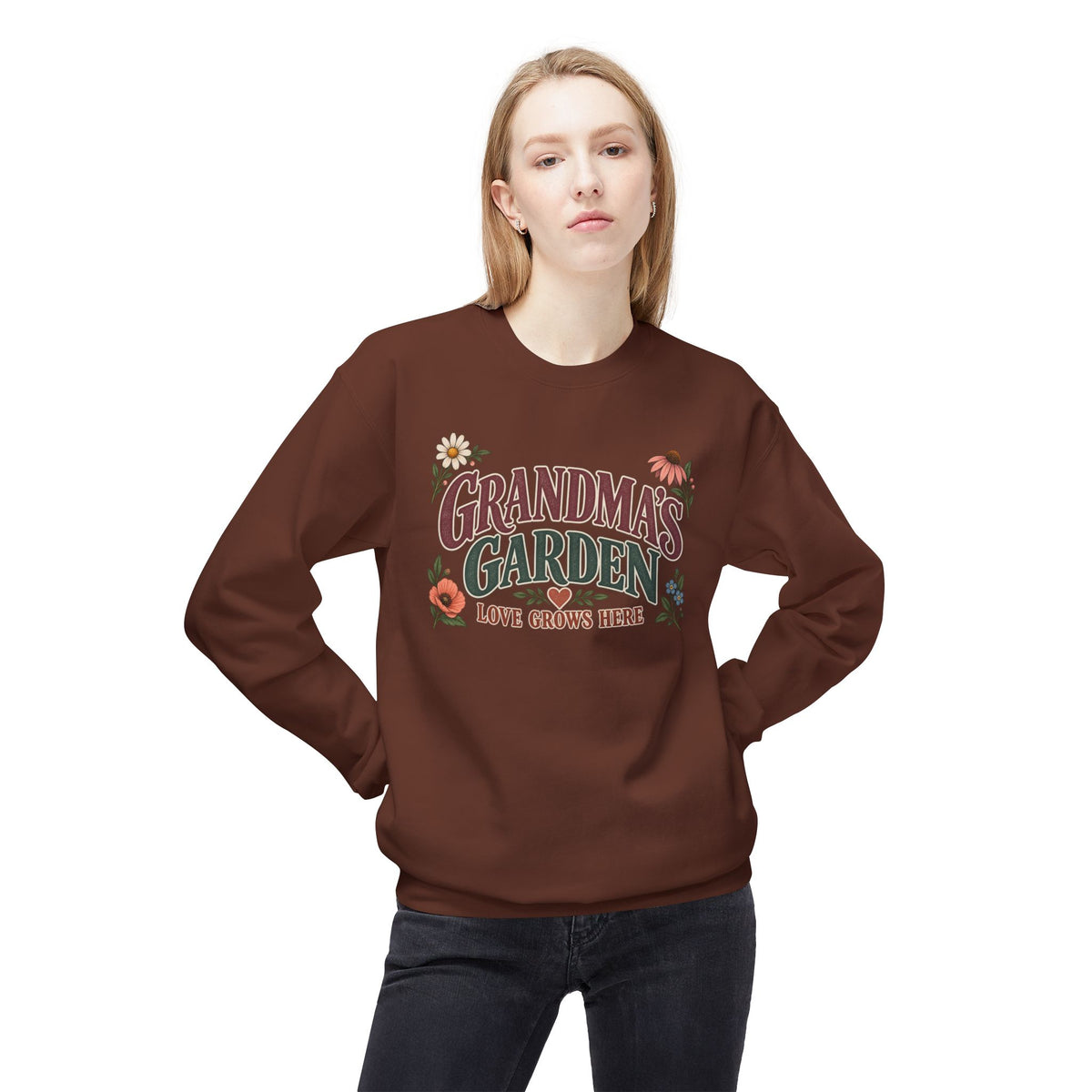 Grandma's Garden 'Love Grows Here' Floral Crewneck