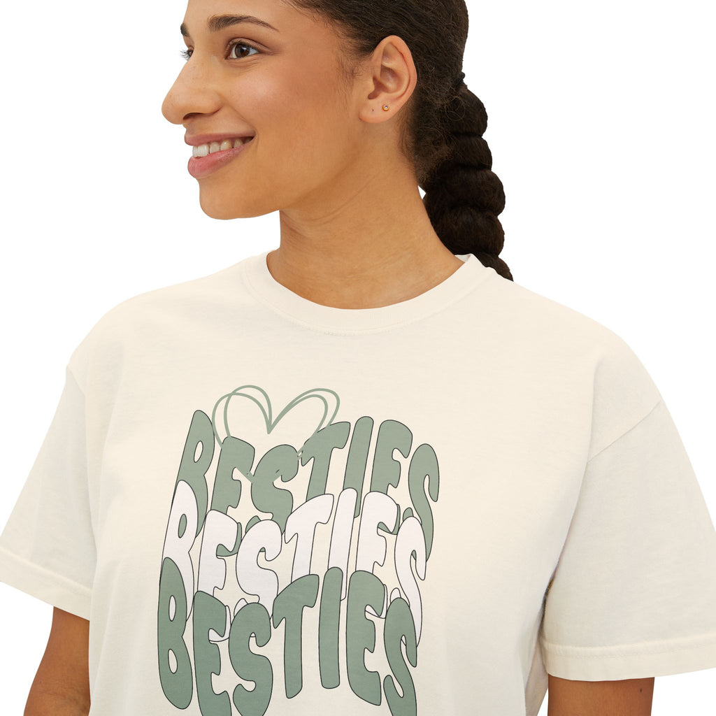 Besties Retro Boxy Tee — Sage Letters