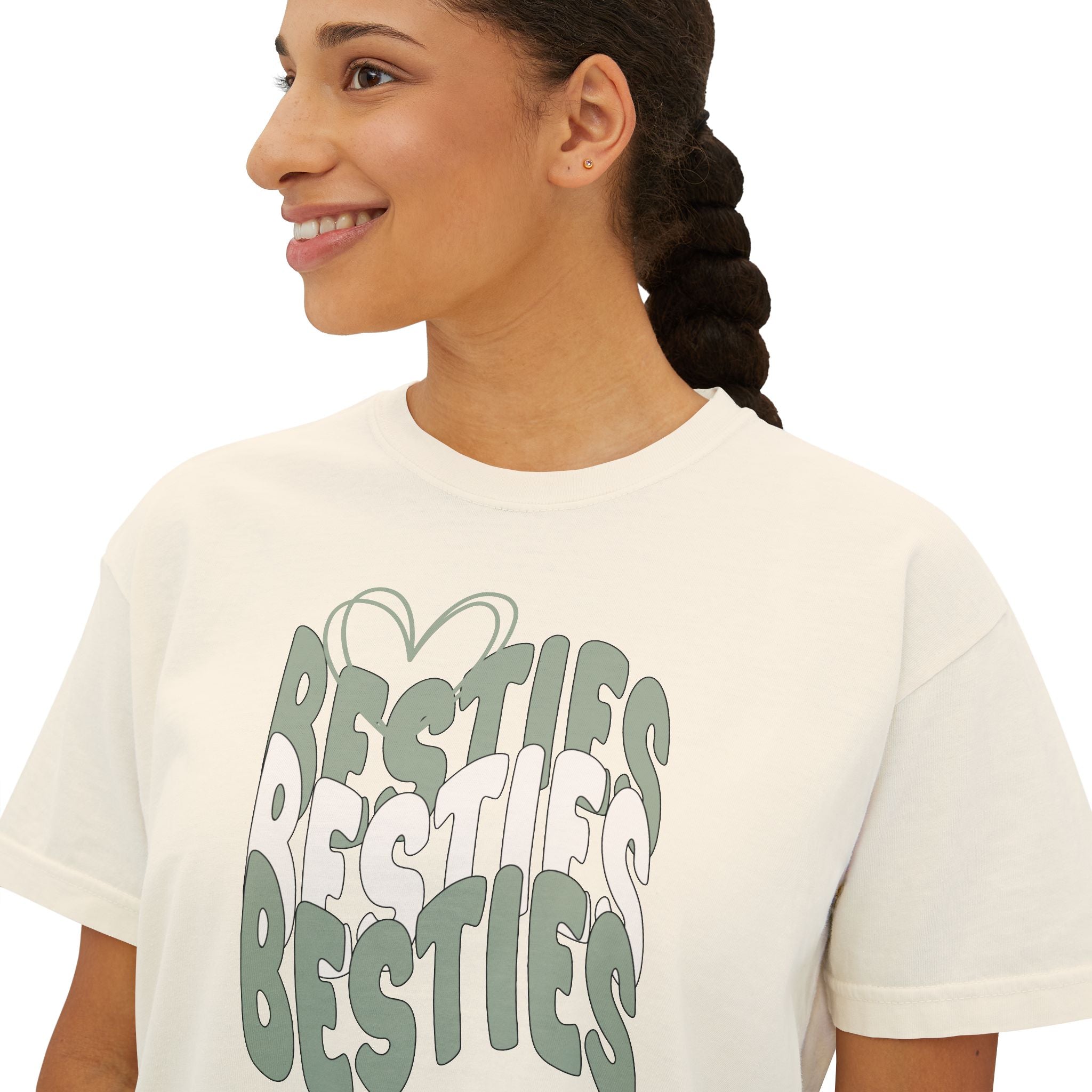 Besties Retro Boxy Tee — Sage Letters