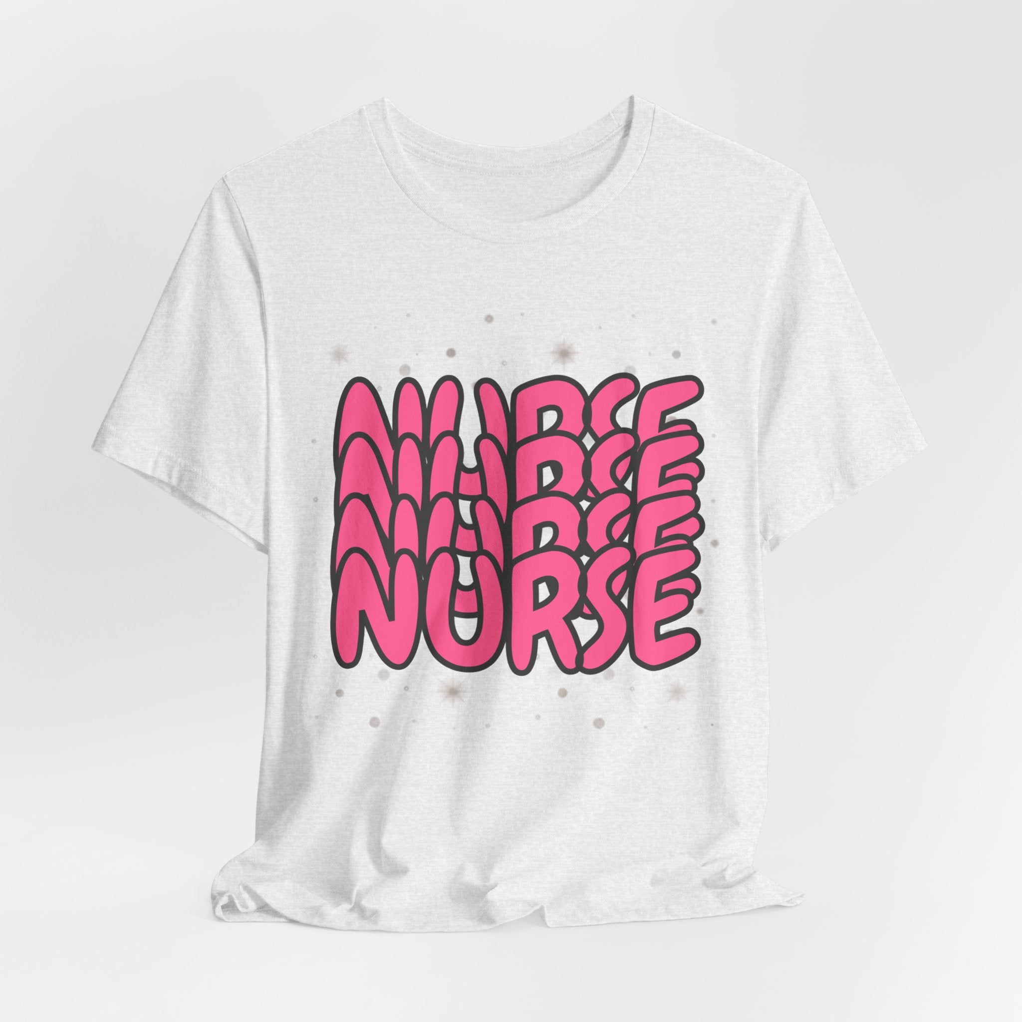 Nurse Retro Bubble Text Tee — Pink "NURSE" Graphic T‑Shirt