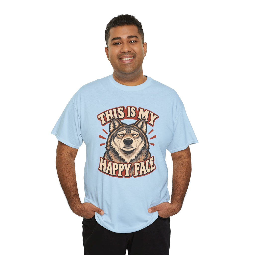 “This Is My Happy Face” Wolf Graphic Tee