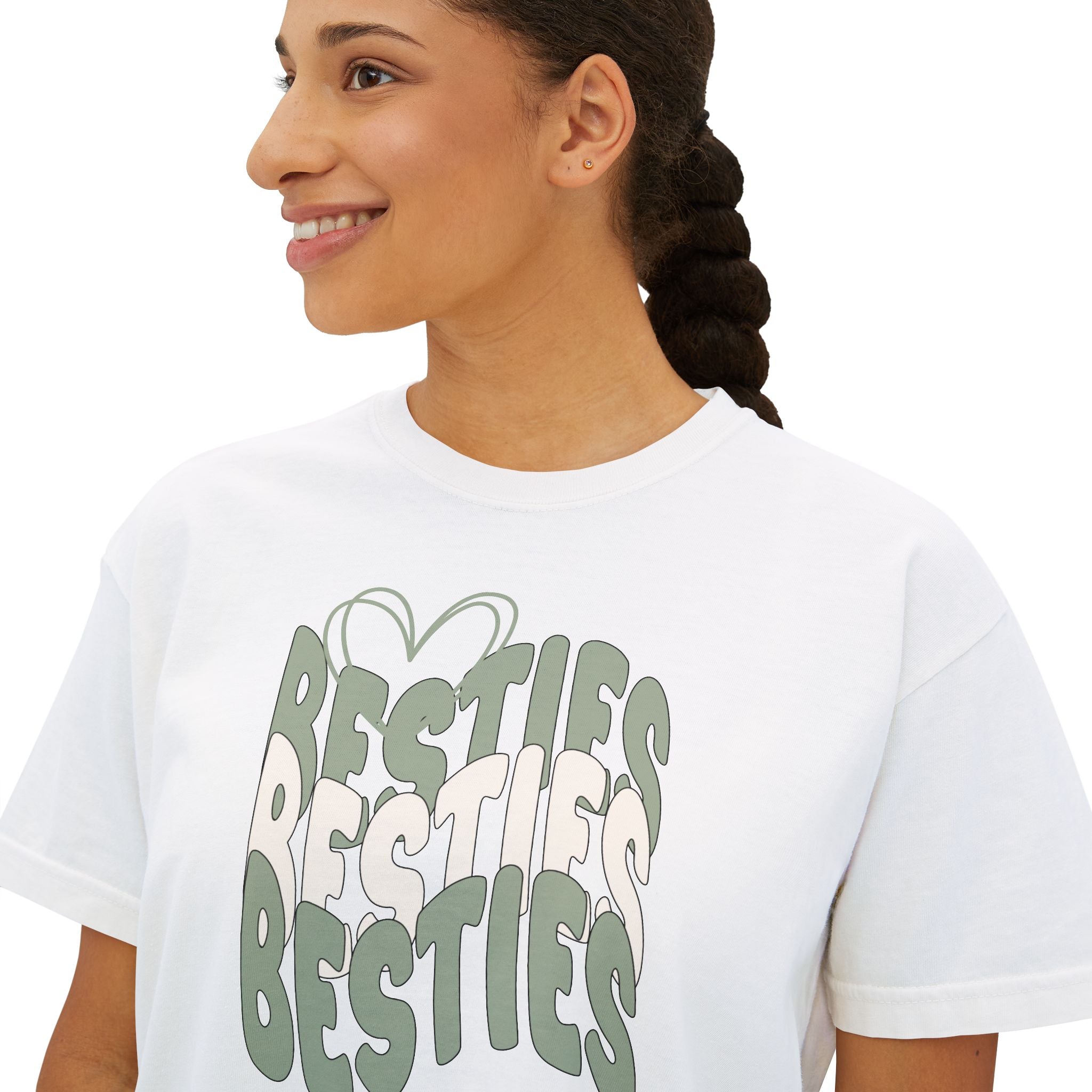 Besties Retro Boxy Tee — Sage Letters