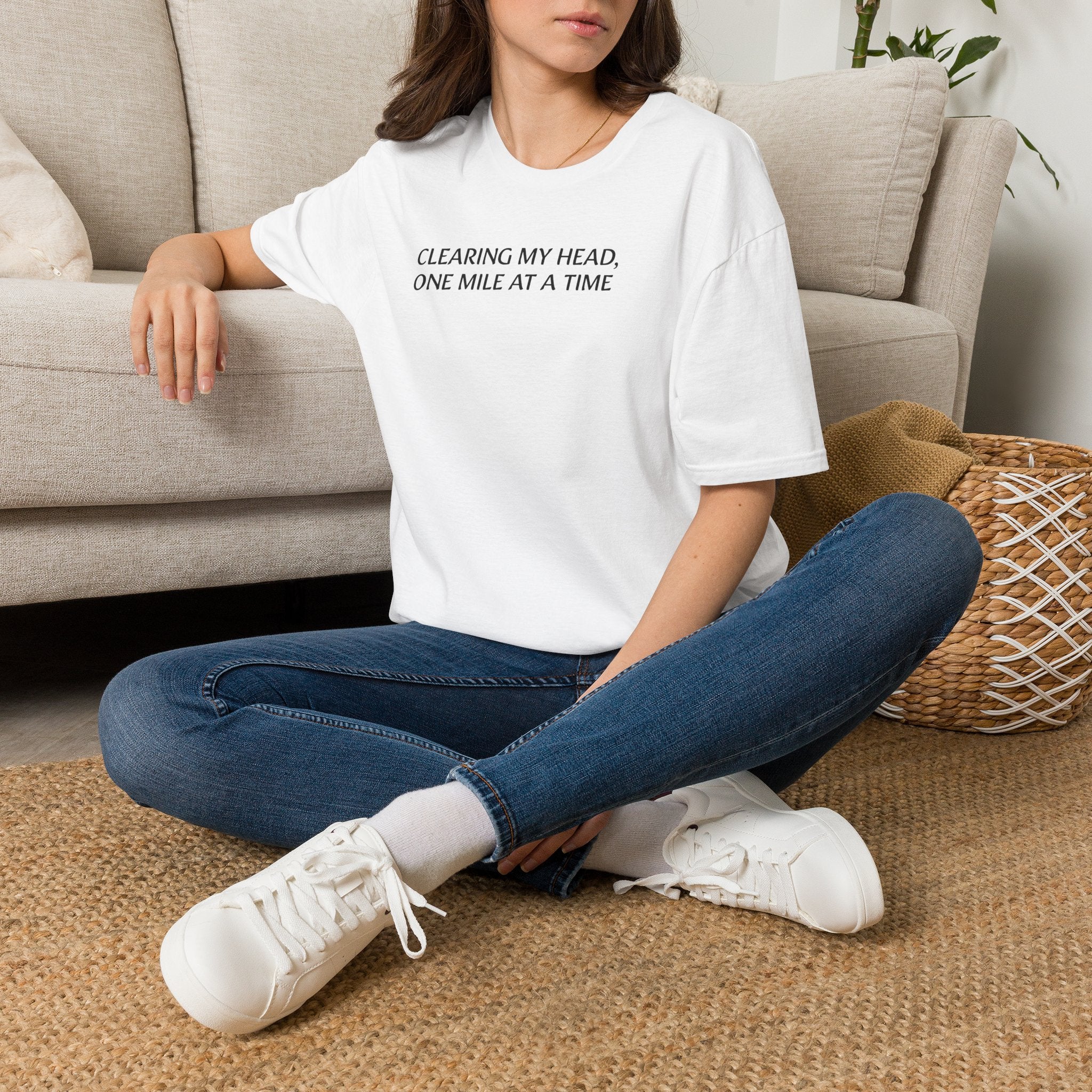 "Clearing My Head, One Mile at a Time" Minimalist Fitness Tee