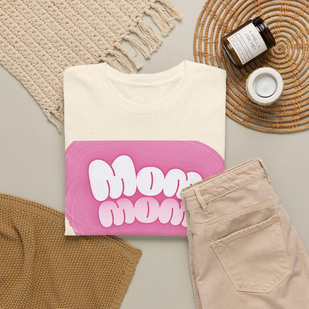 Retro Bubble Text Mom Tee - Pink