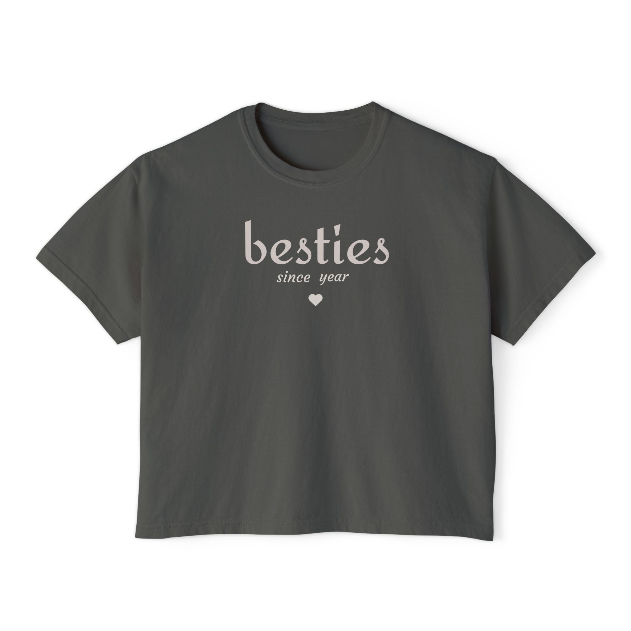 Besties Since <year> - Boxy Women's Crop Tee