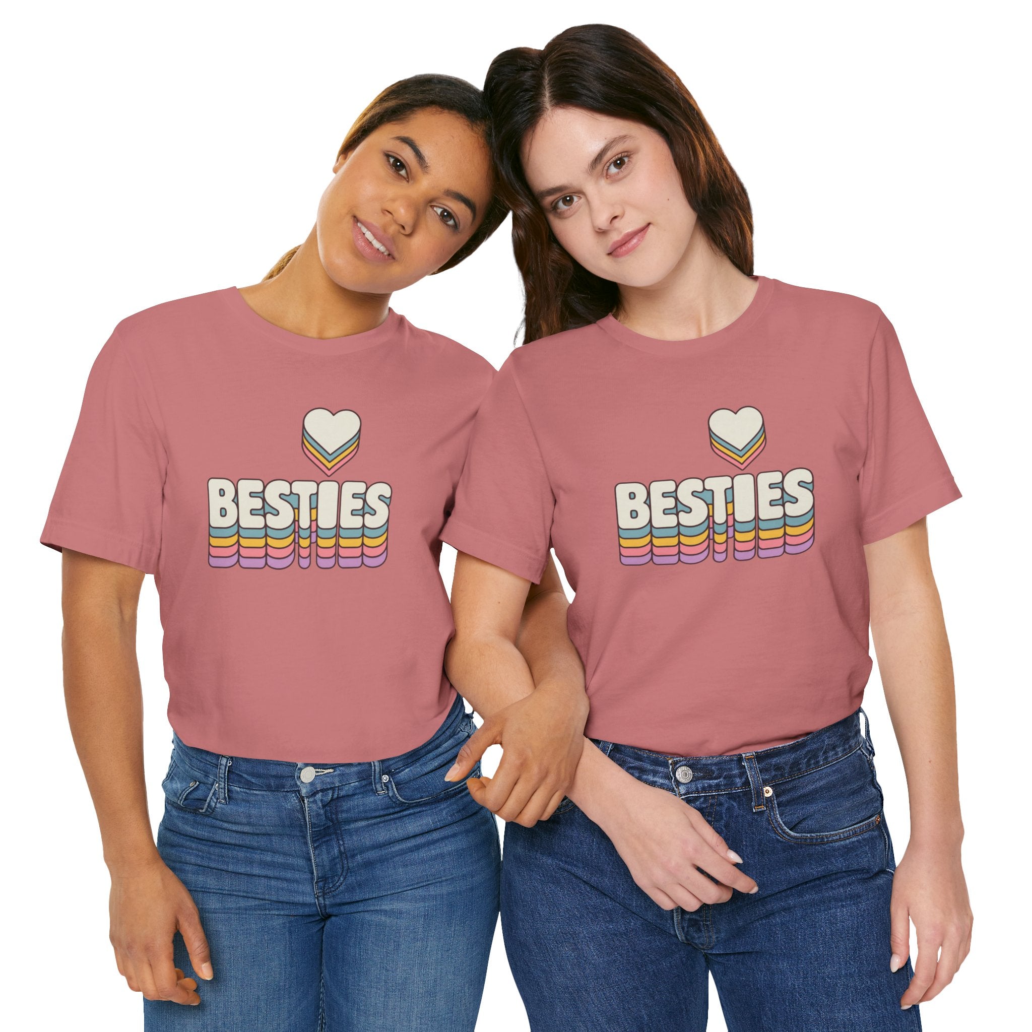 'BESTIES' Heart Graphic Friendship Tee