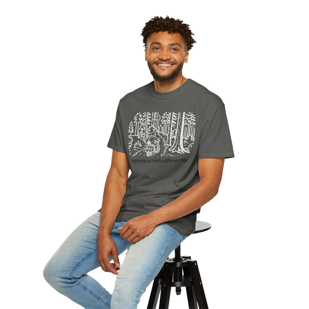Nature Just Hits Differently - Motorcycle Male Graphic Tee