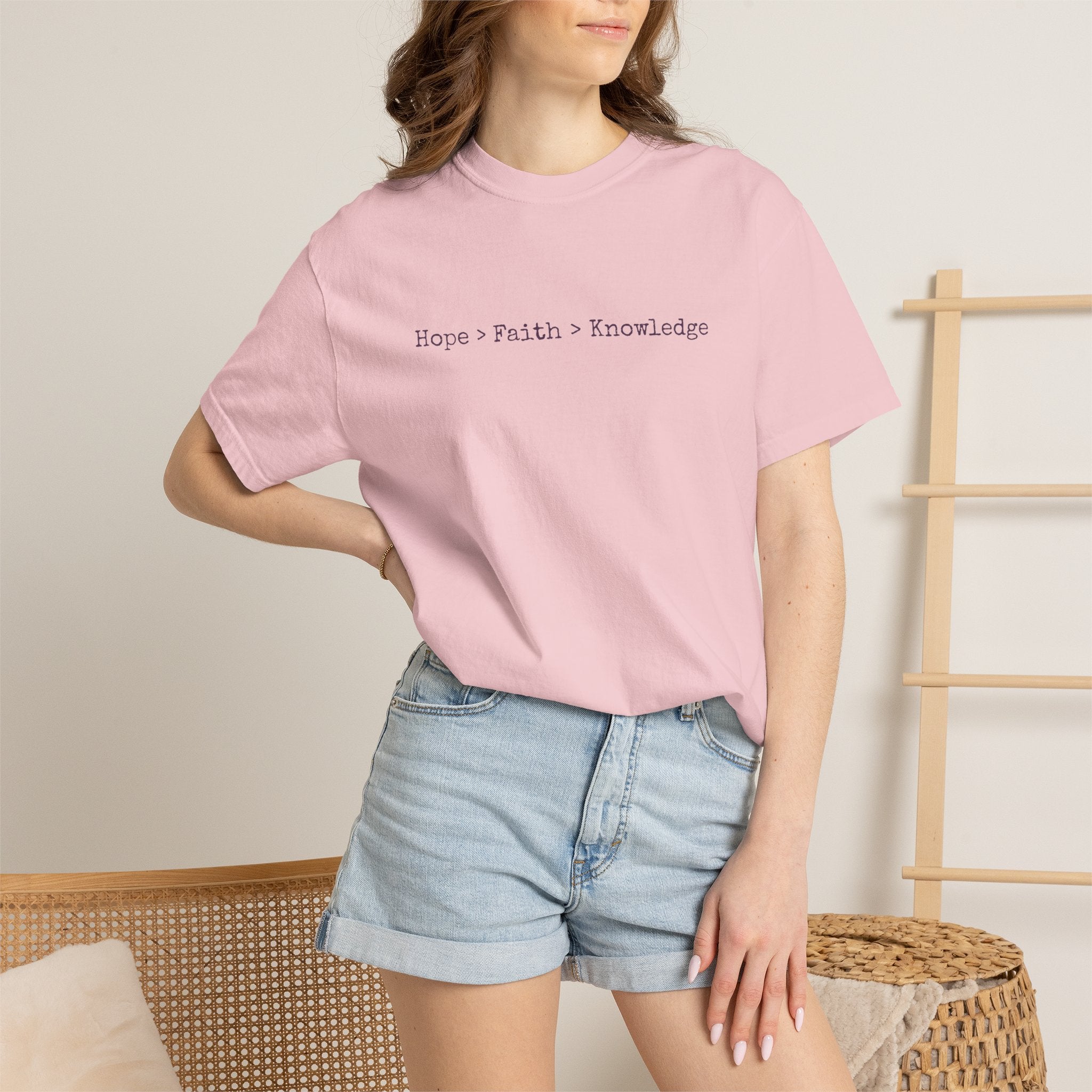 Hope • Faith • Knowledge Minimalist White T-Shirt