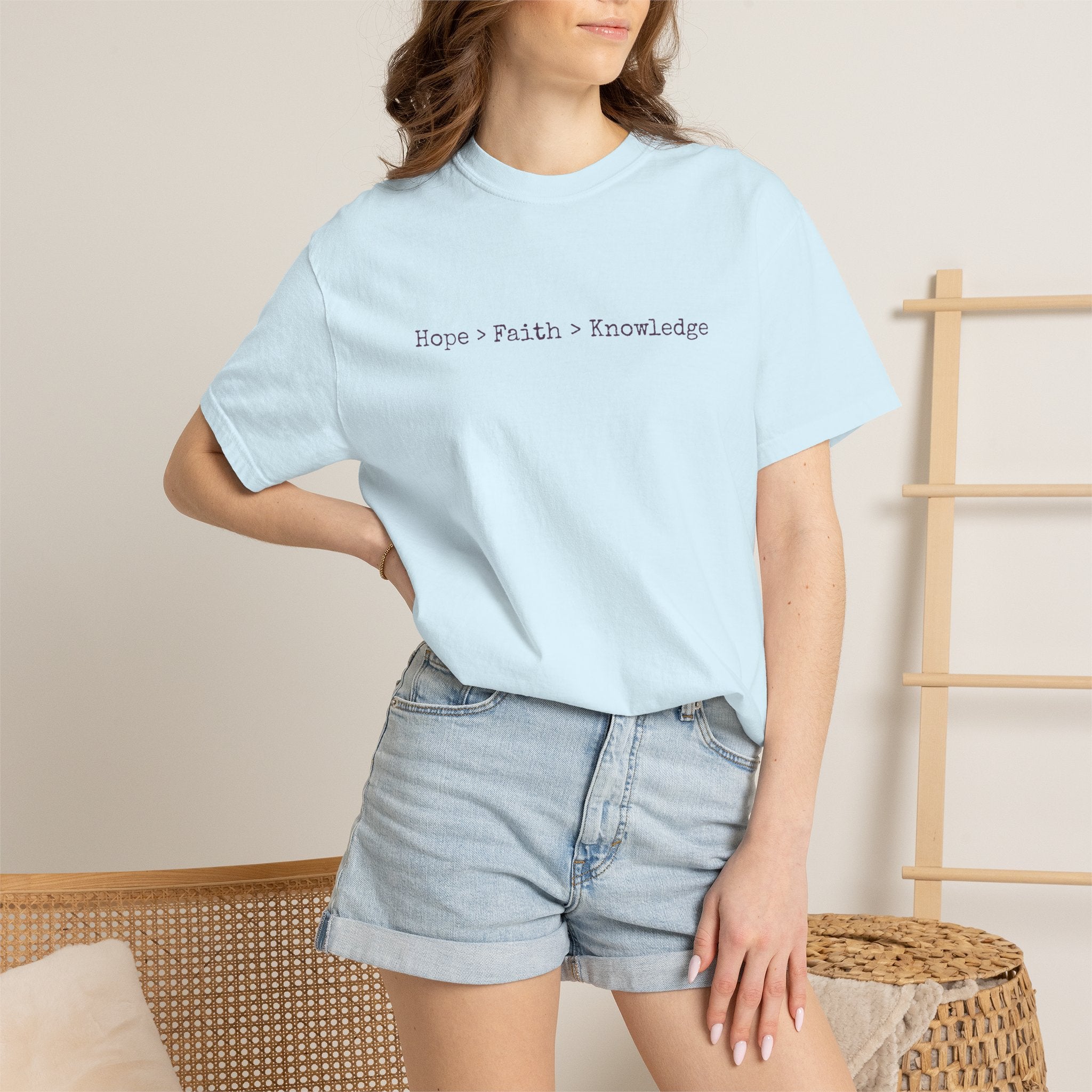 Hope • Faith • Knowledge Minimalist White T-Shirt