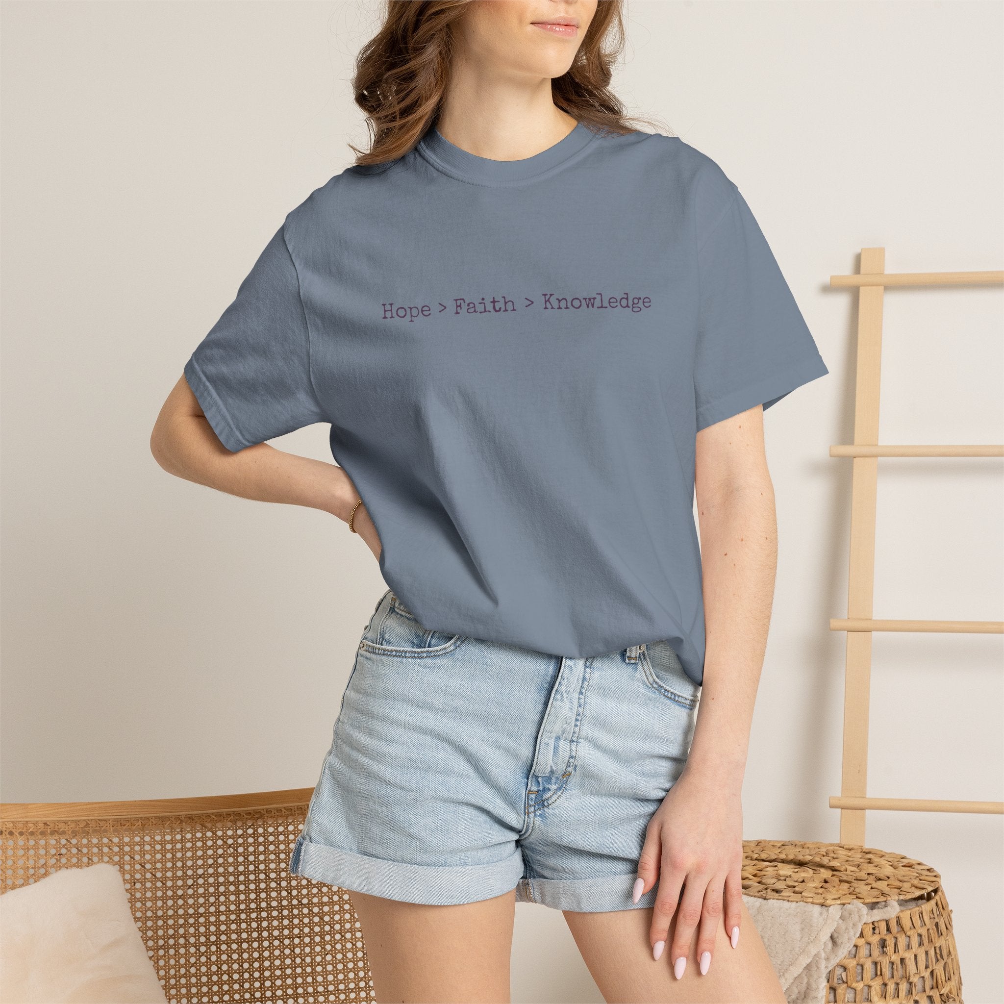 Hope • Faith • Knowledge Minimalist White T-Shirt