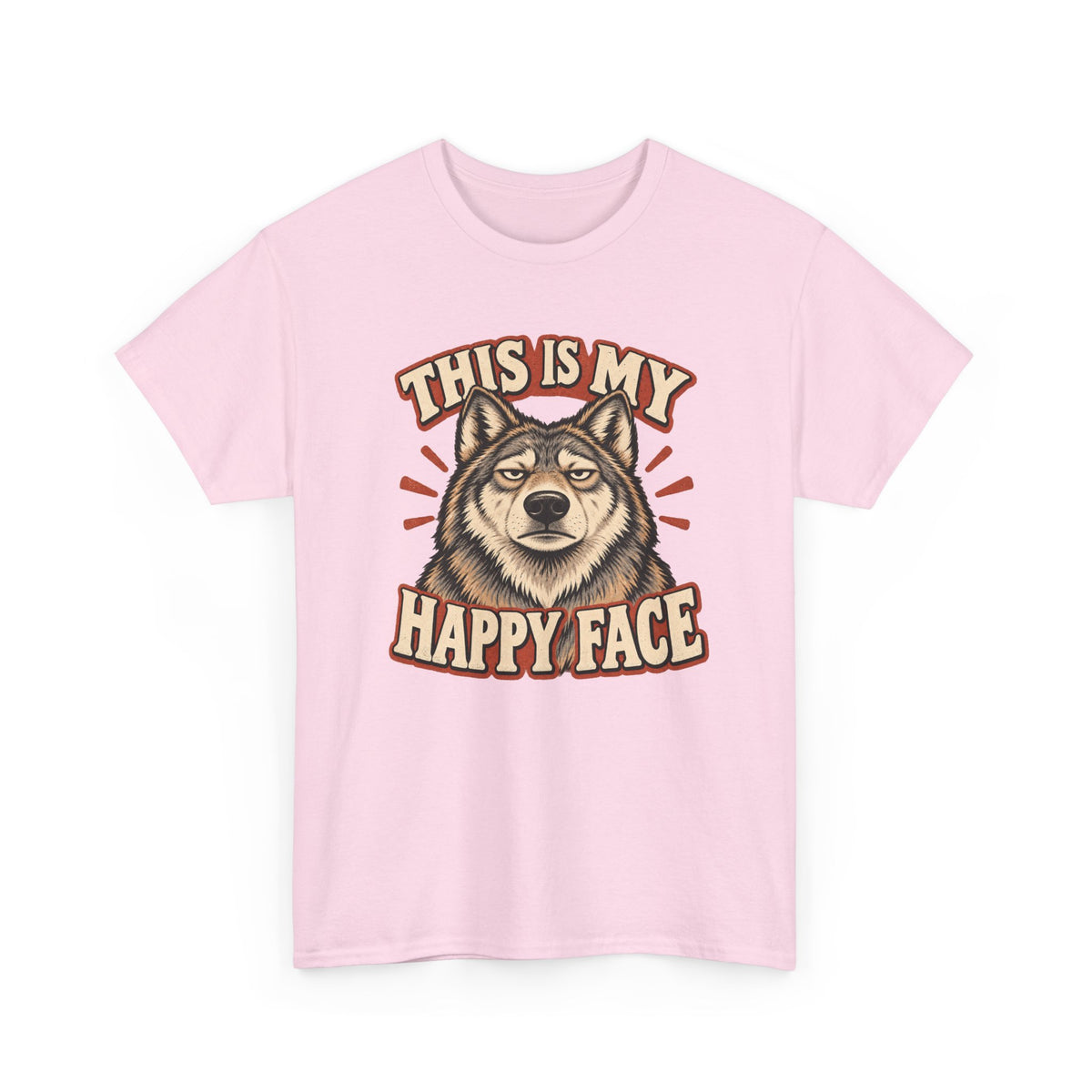 “This Is My Happy Face” Wolf Graphic Tee