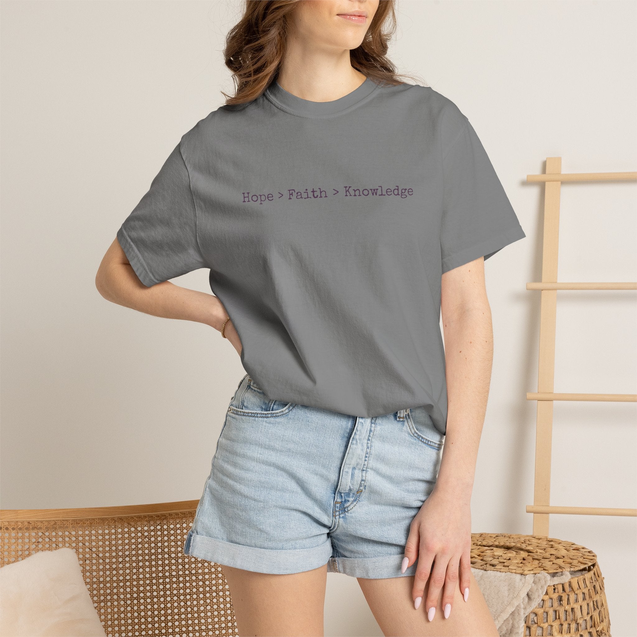 Hope • Faith • Knowledge Minimalist White T-Shirt