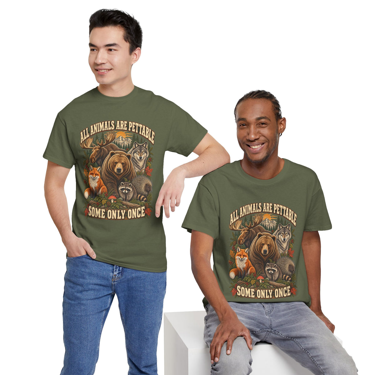 "All Animals Are Pettable, Some Only Once" Graphic Tee