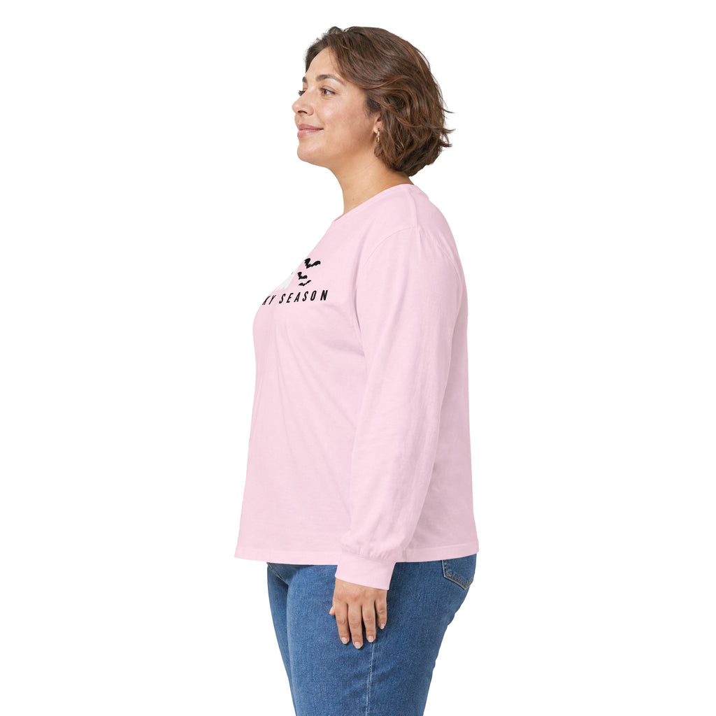 Spooky Season Ghost & Bats Halloween Long Sleeve Shirt