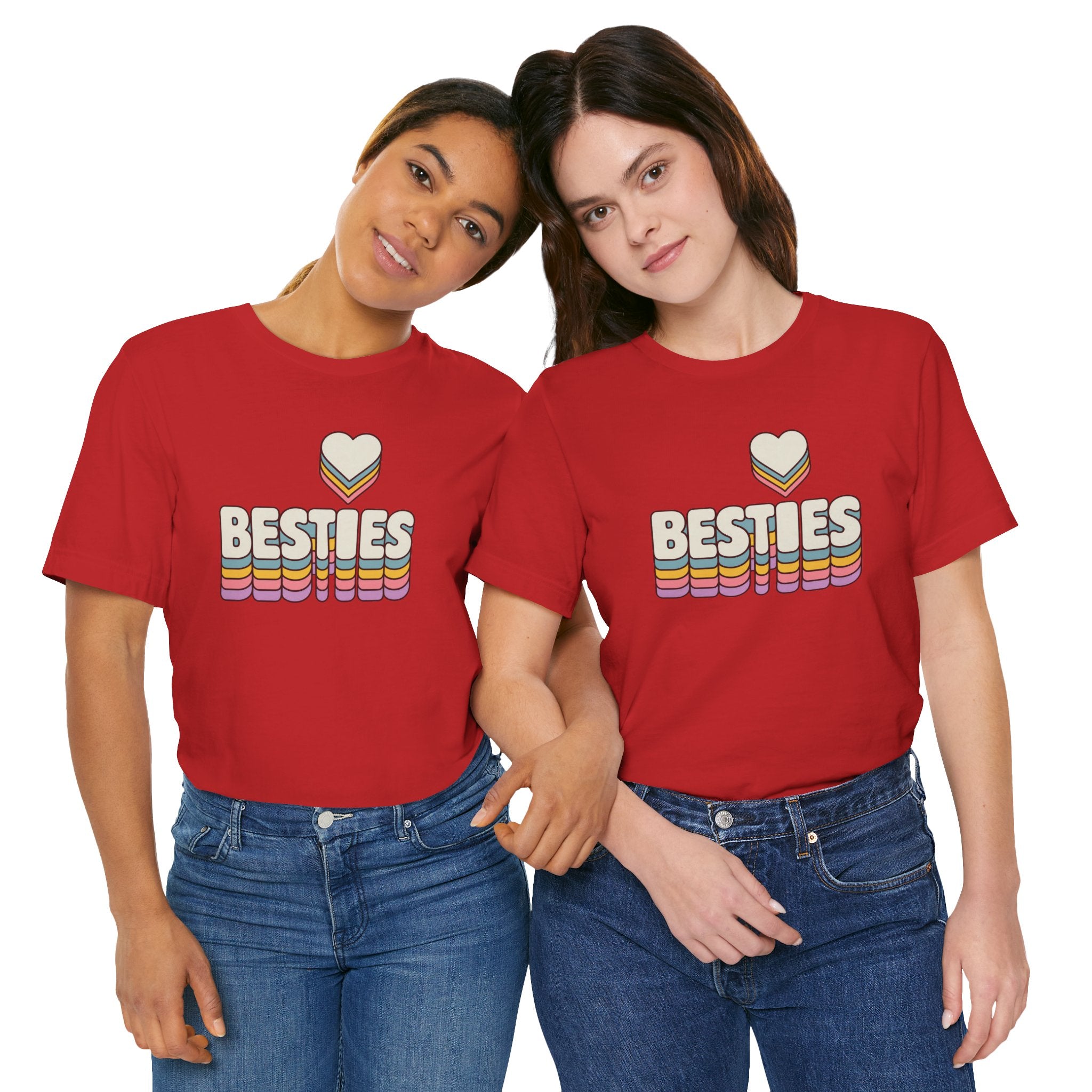 'BESTIES' Heart Graphic Friendship Tee